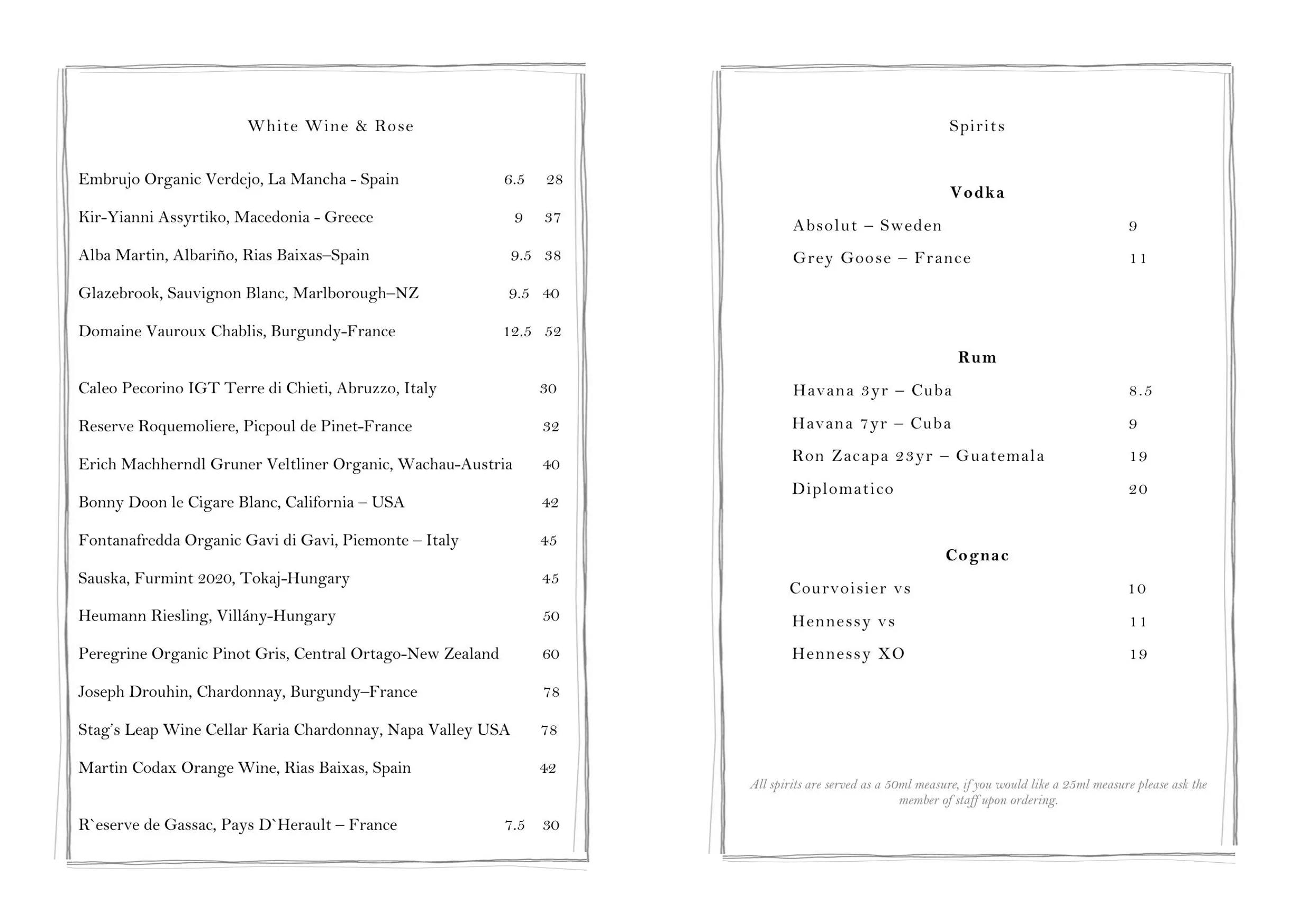 The Garrison menu, page 7
