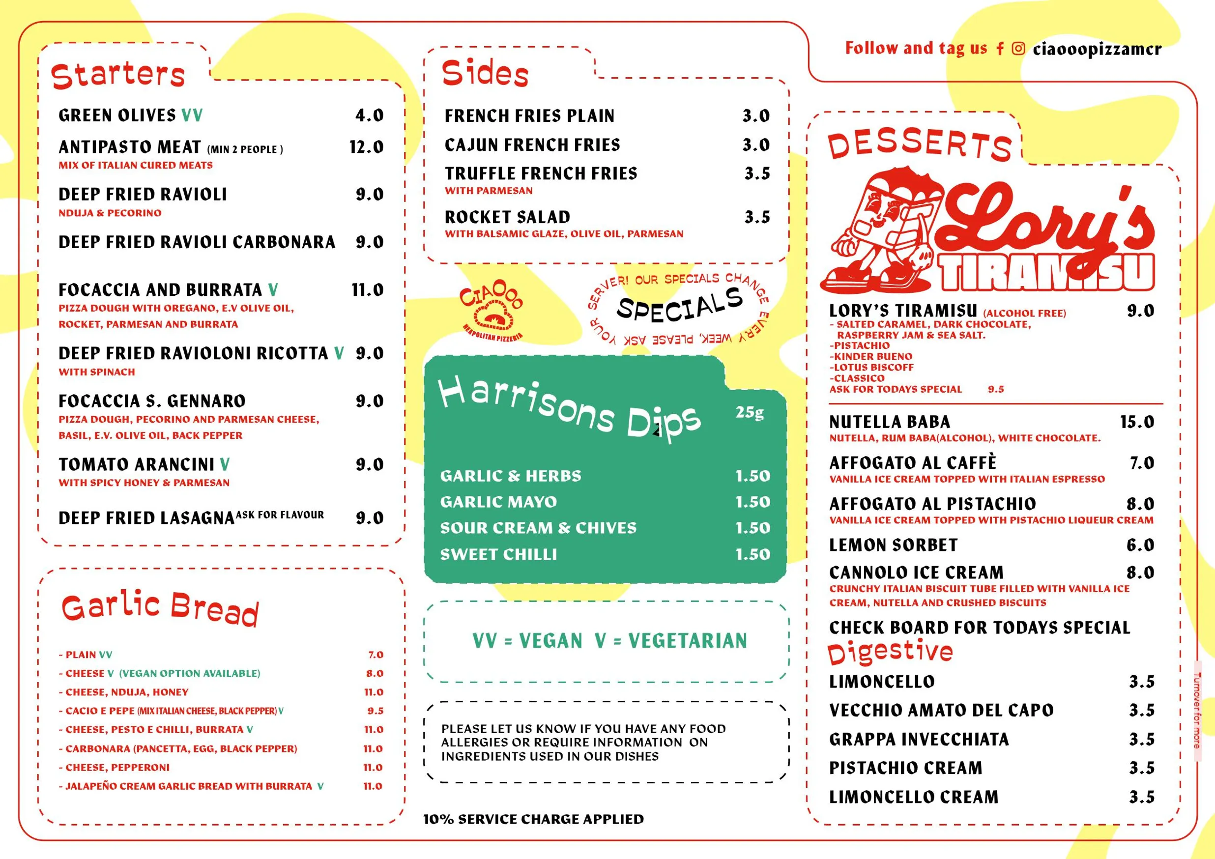 Ciaooo menu, page 1