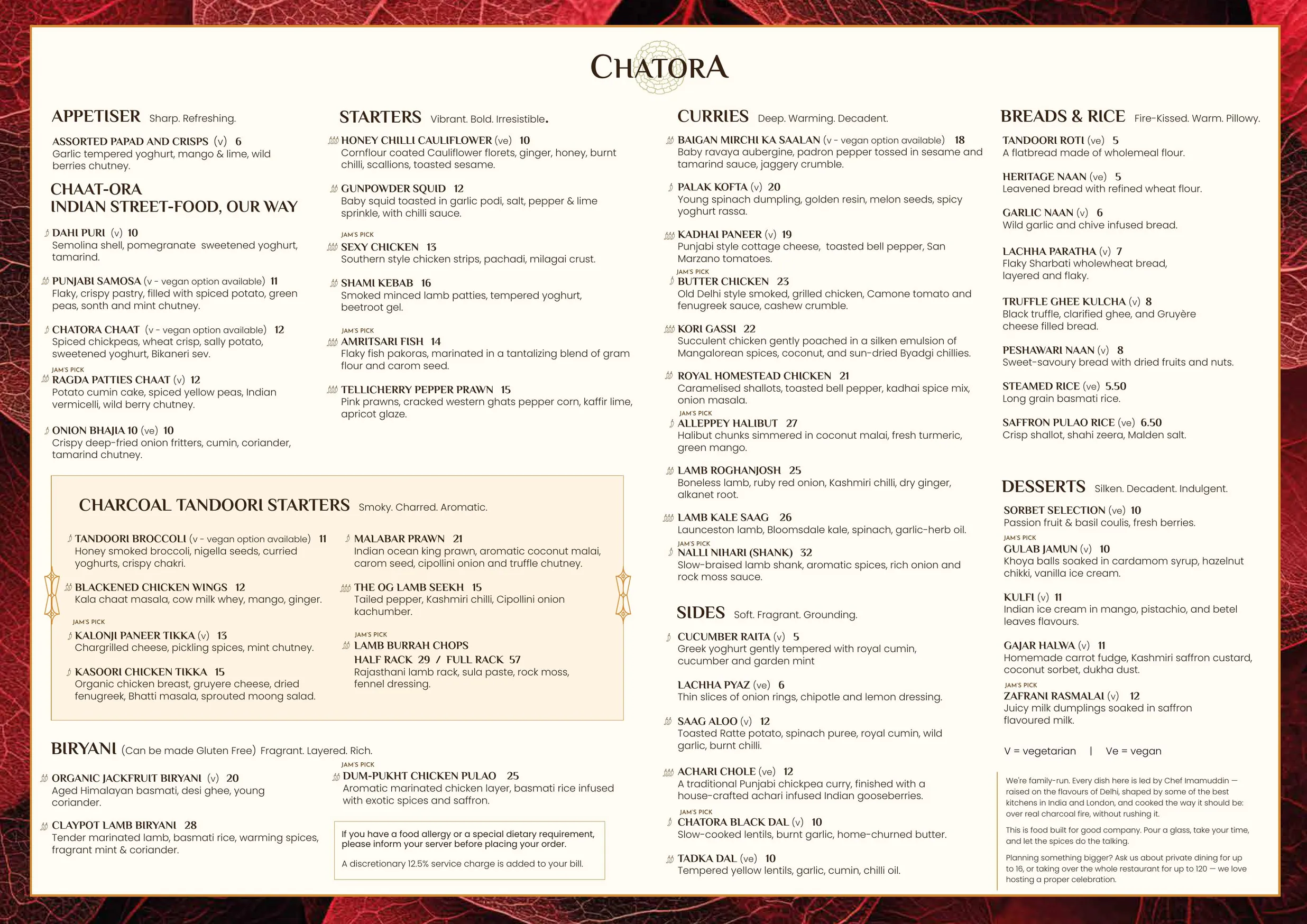 Chatora The City menu, page 1