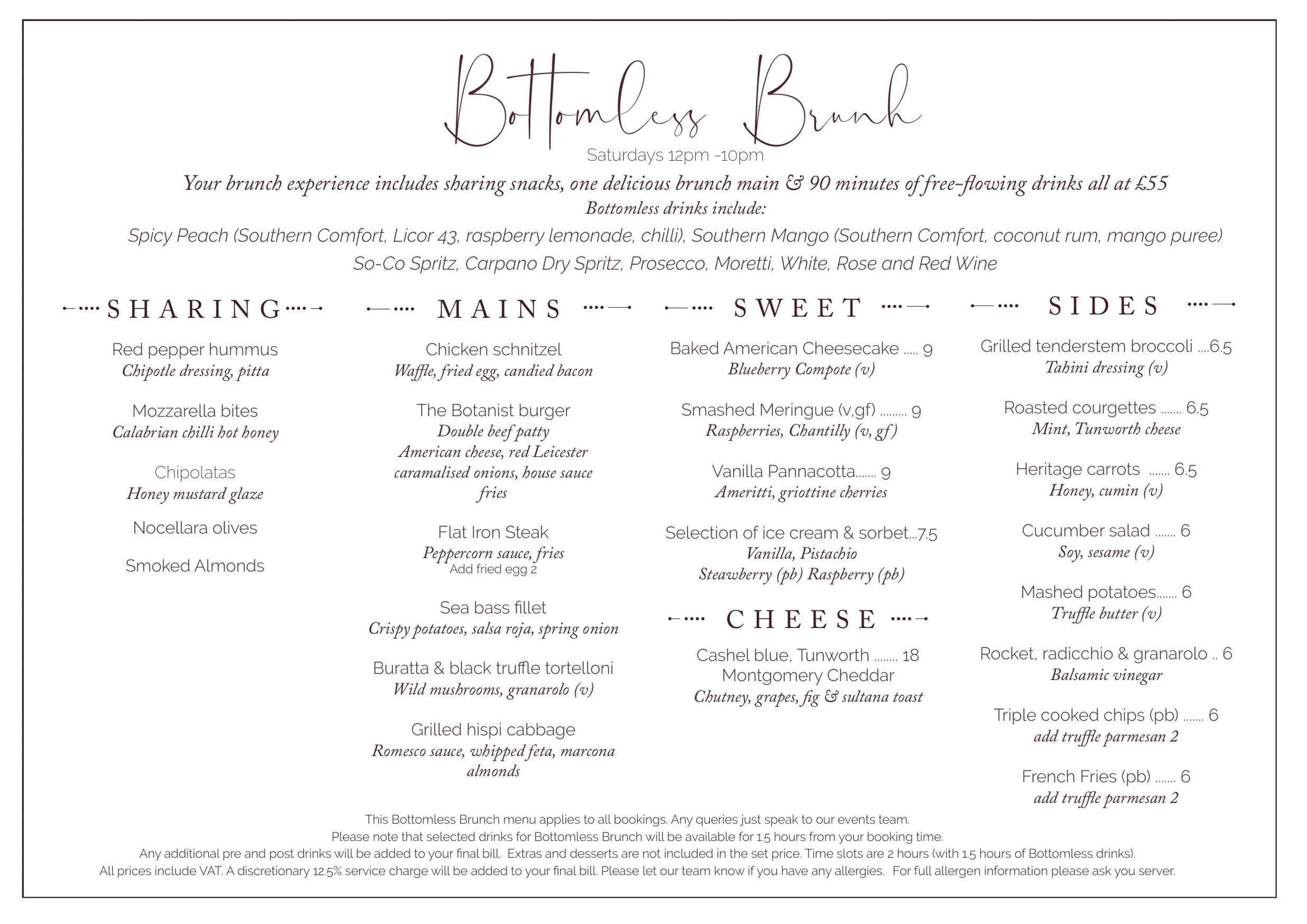 The Botanist, Broadgate Circle menu, page 4