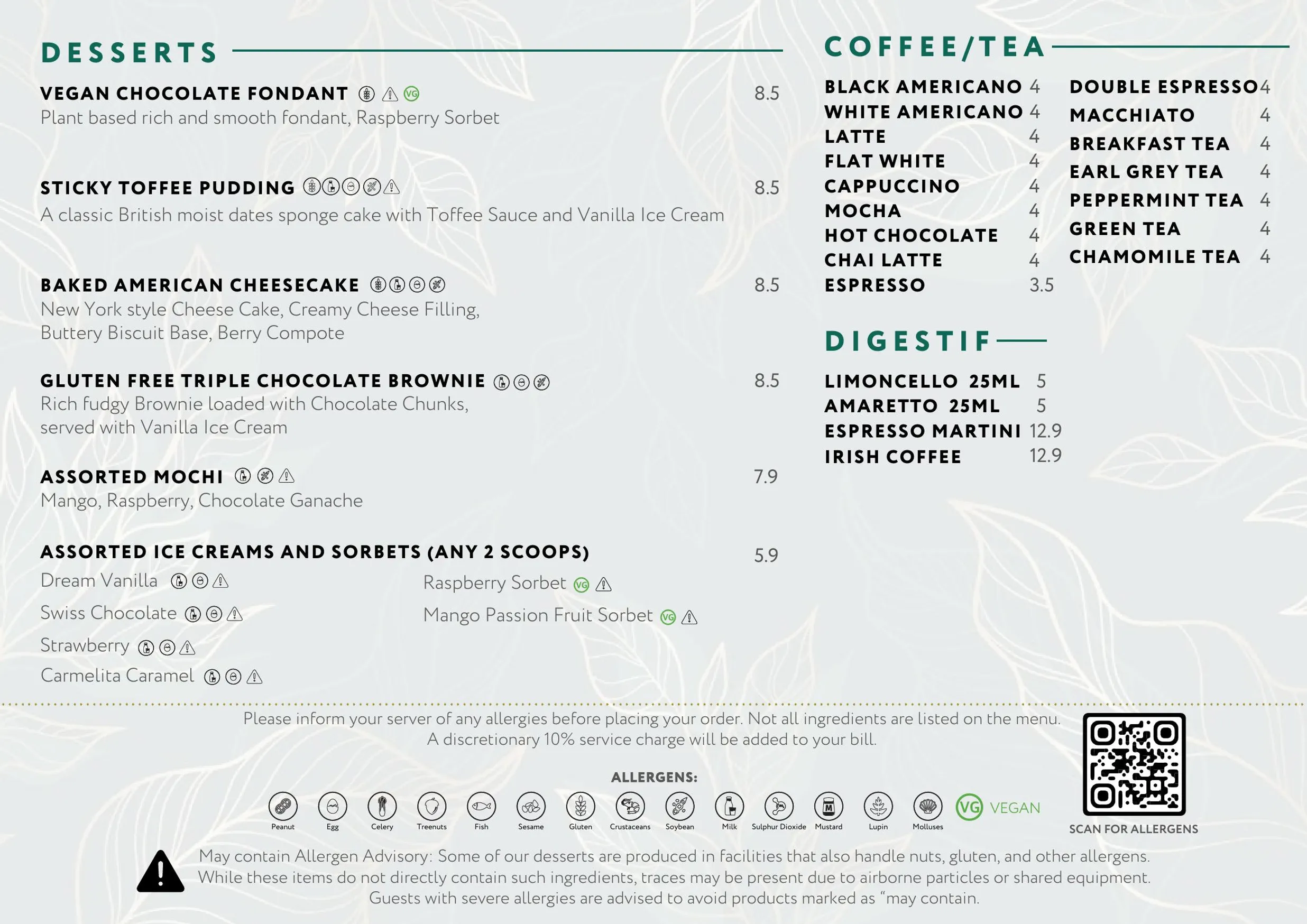 Minoa menu, page 4