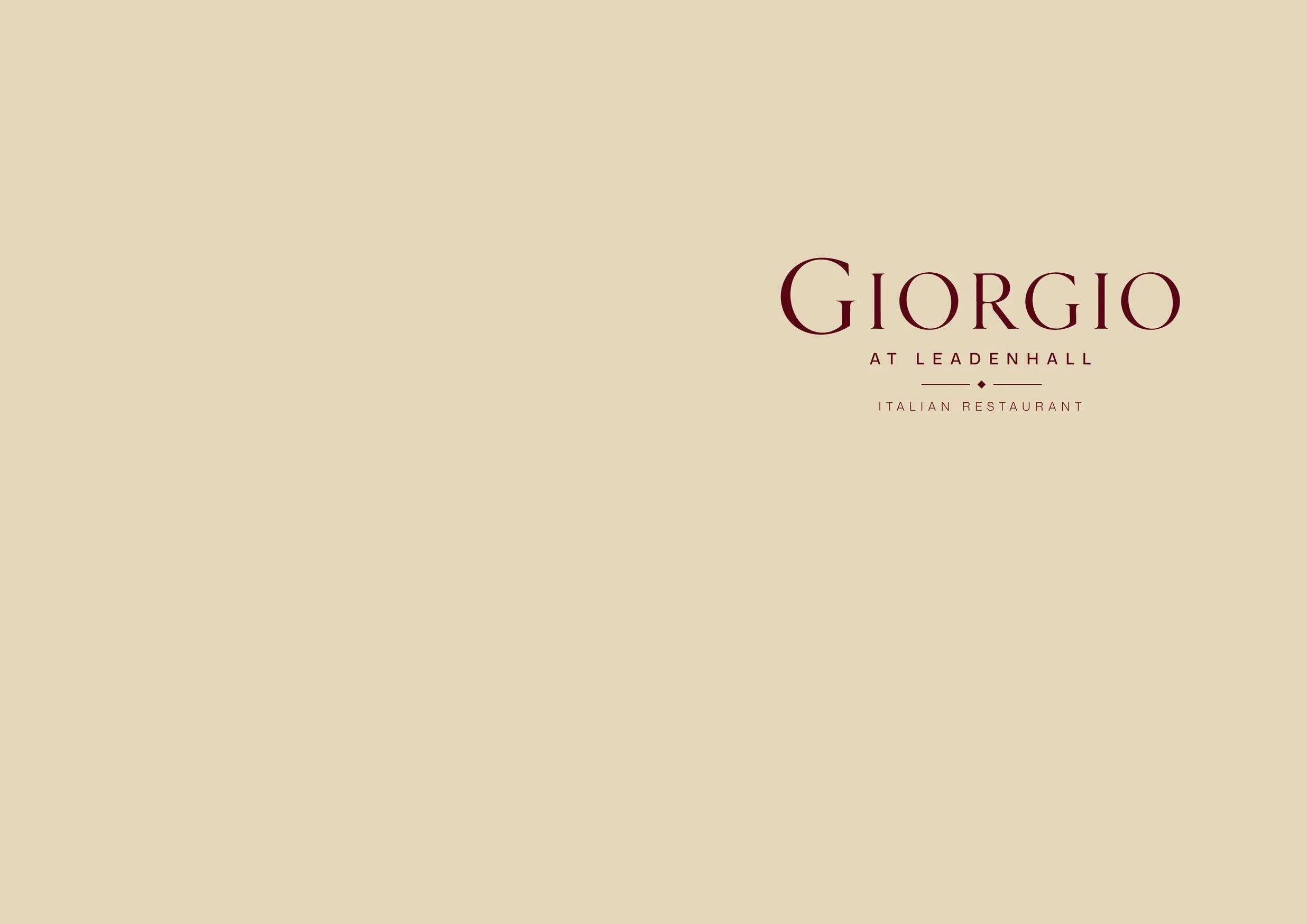 Giorgio menu, page 1