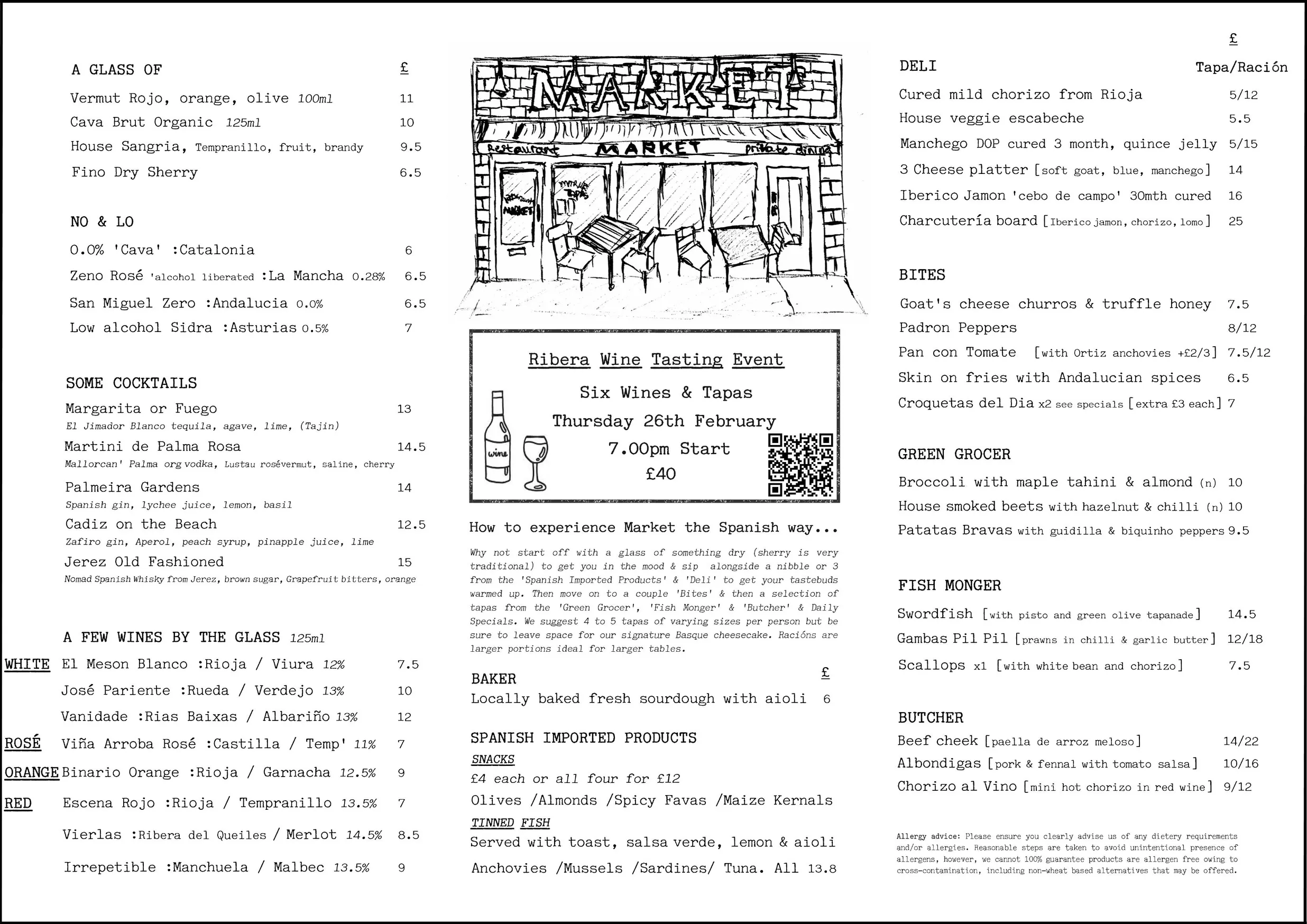 Market menu, page 1