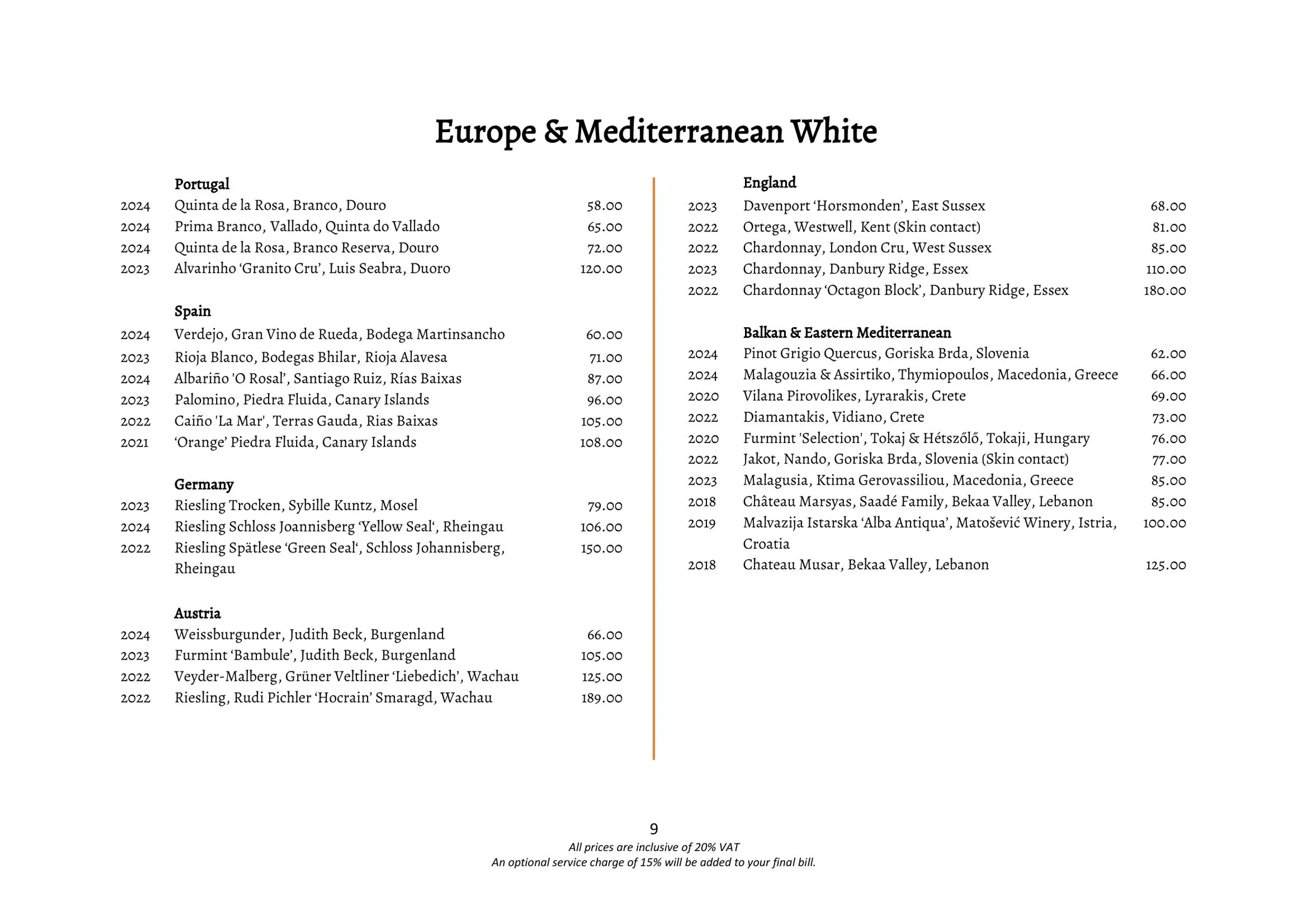 Galvin La Chapelle menu, page 32