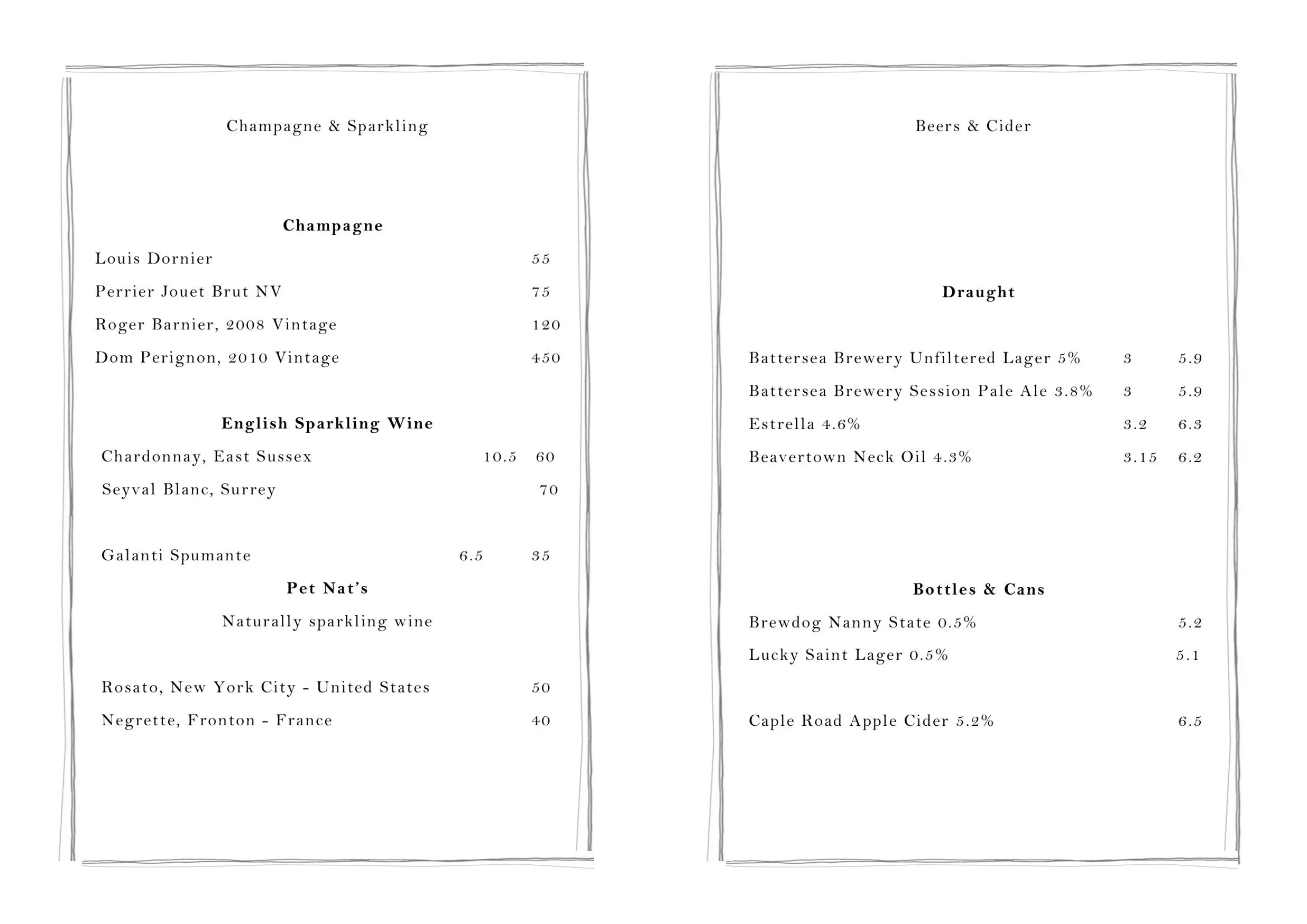 The Garrison menu, page 9