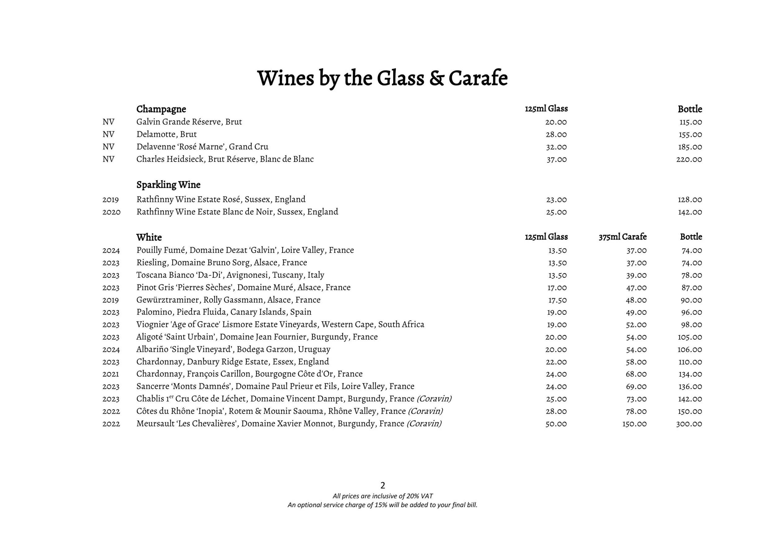 Galvin La Chapelle menu, page 25