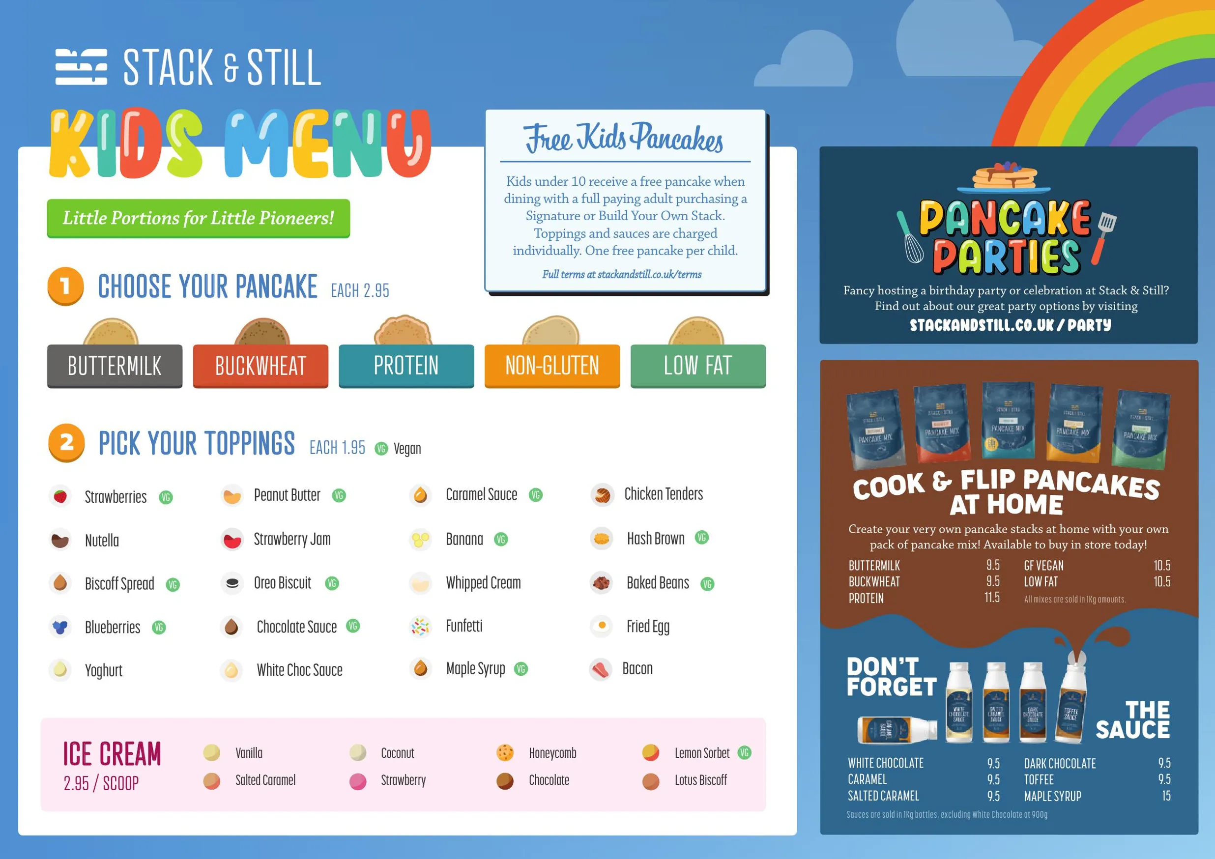 Stack & Still menu, page 3