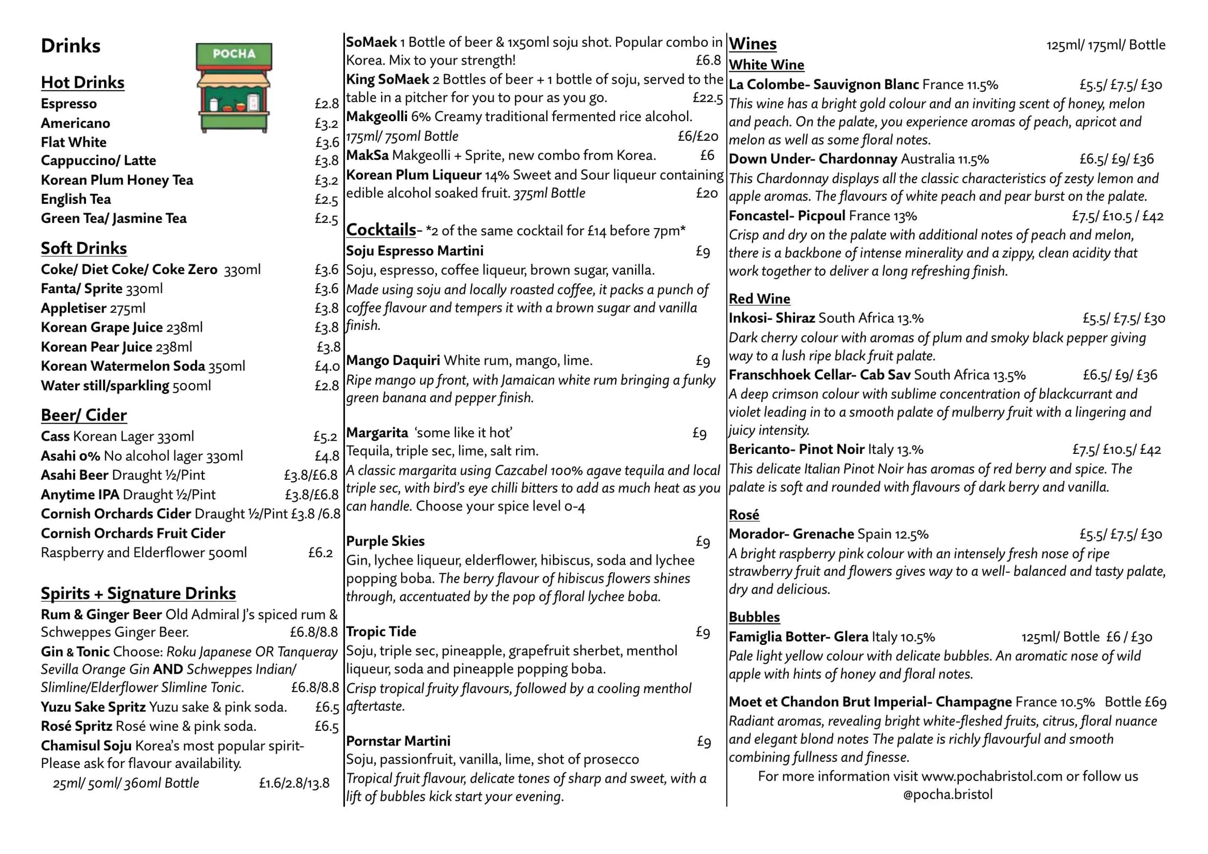 Pocha menu, page 2