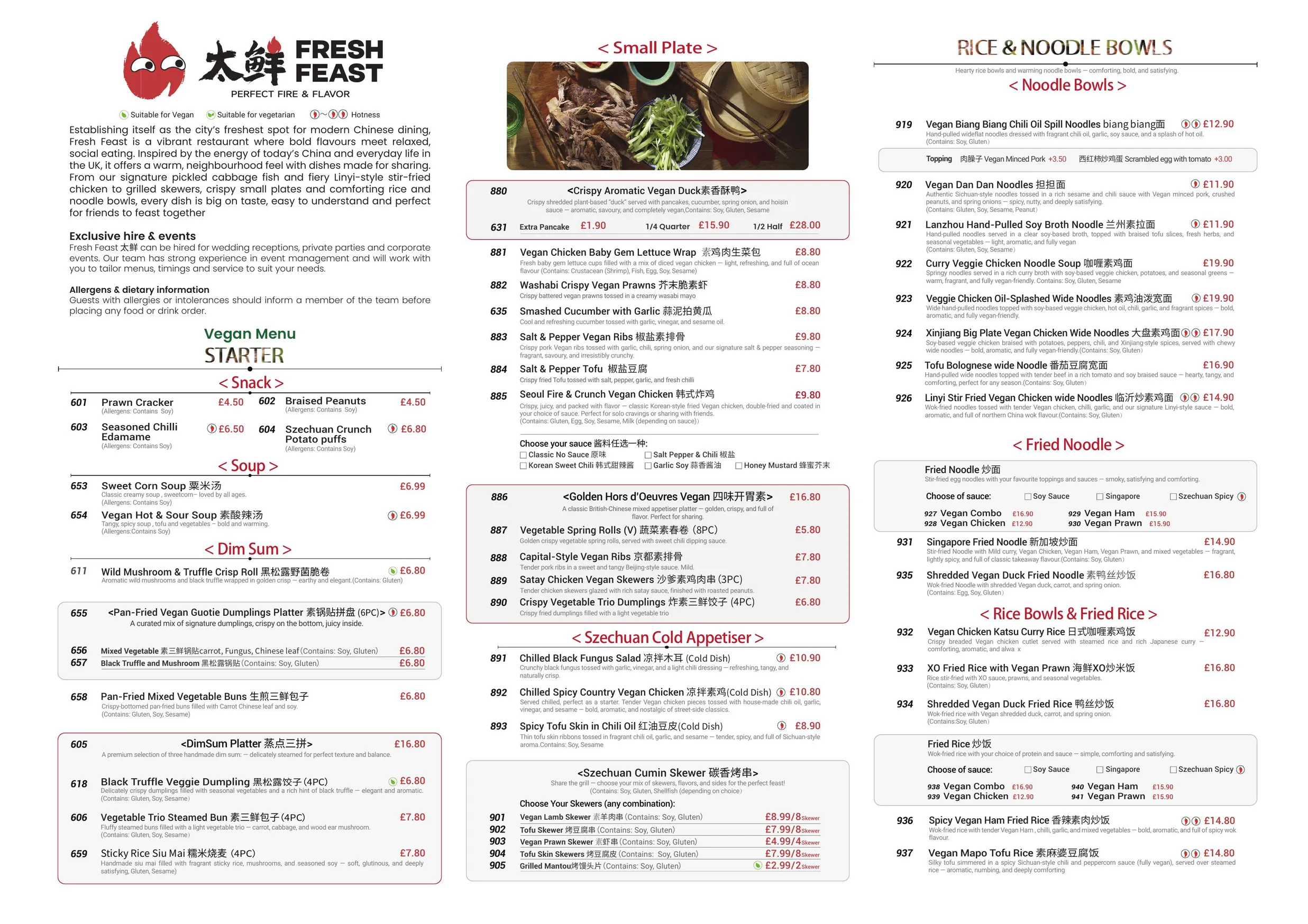 Fresh Feast menu, page 5
