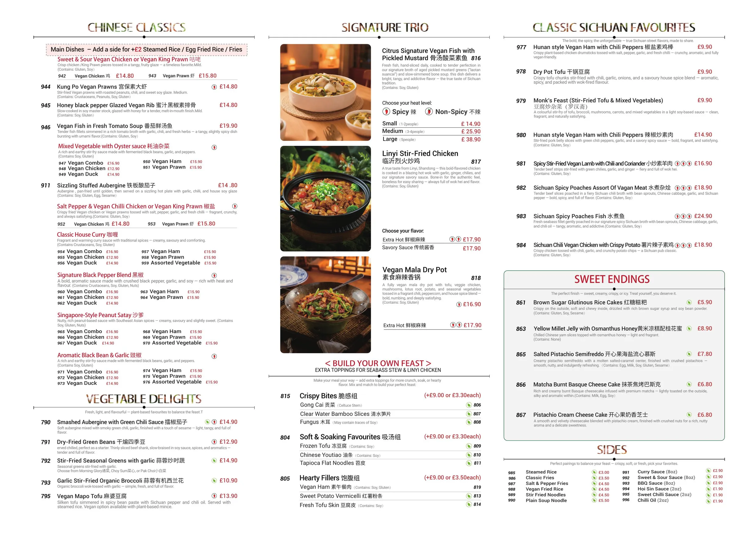 Fresh Feast menu, page 6