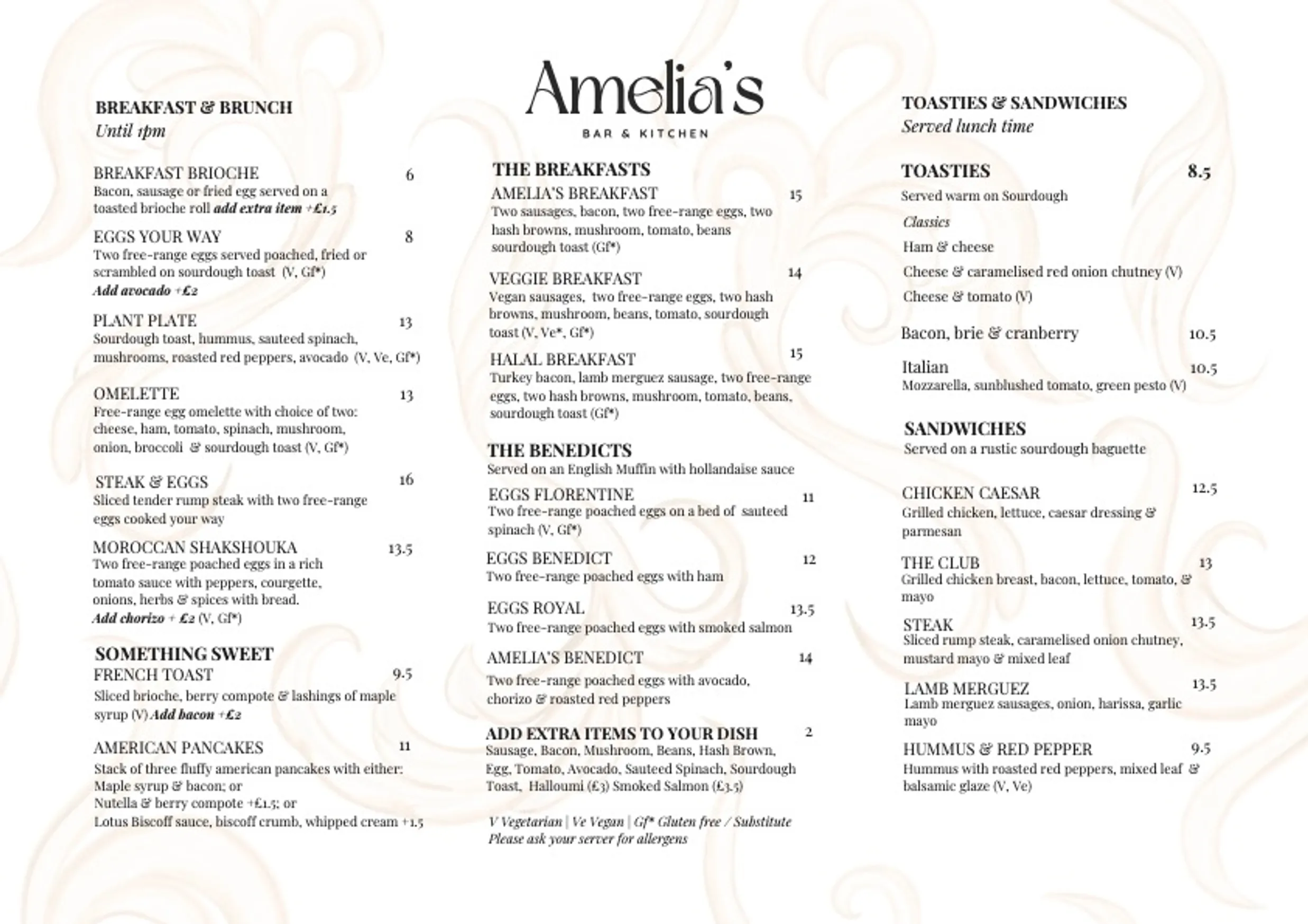 Amelia's Bar & Kitchen menu, page 6