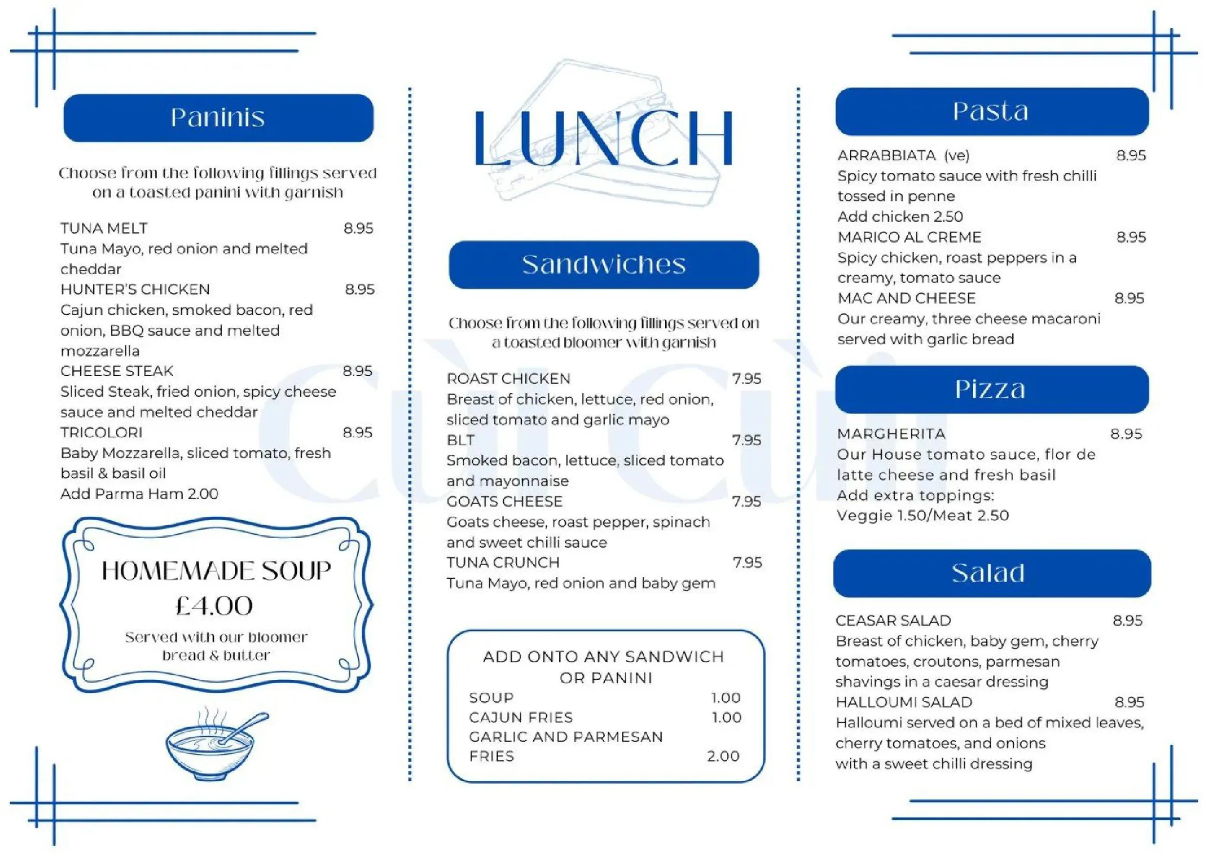 Cul Cúil menu, page 3