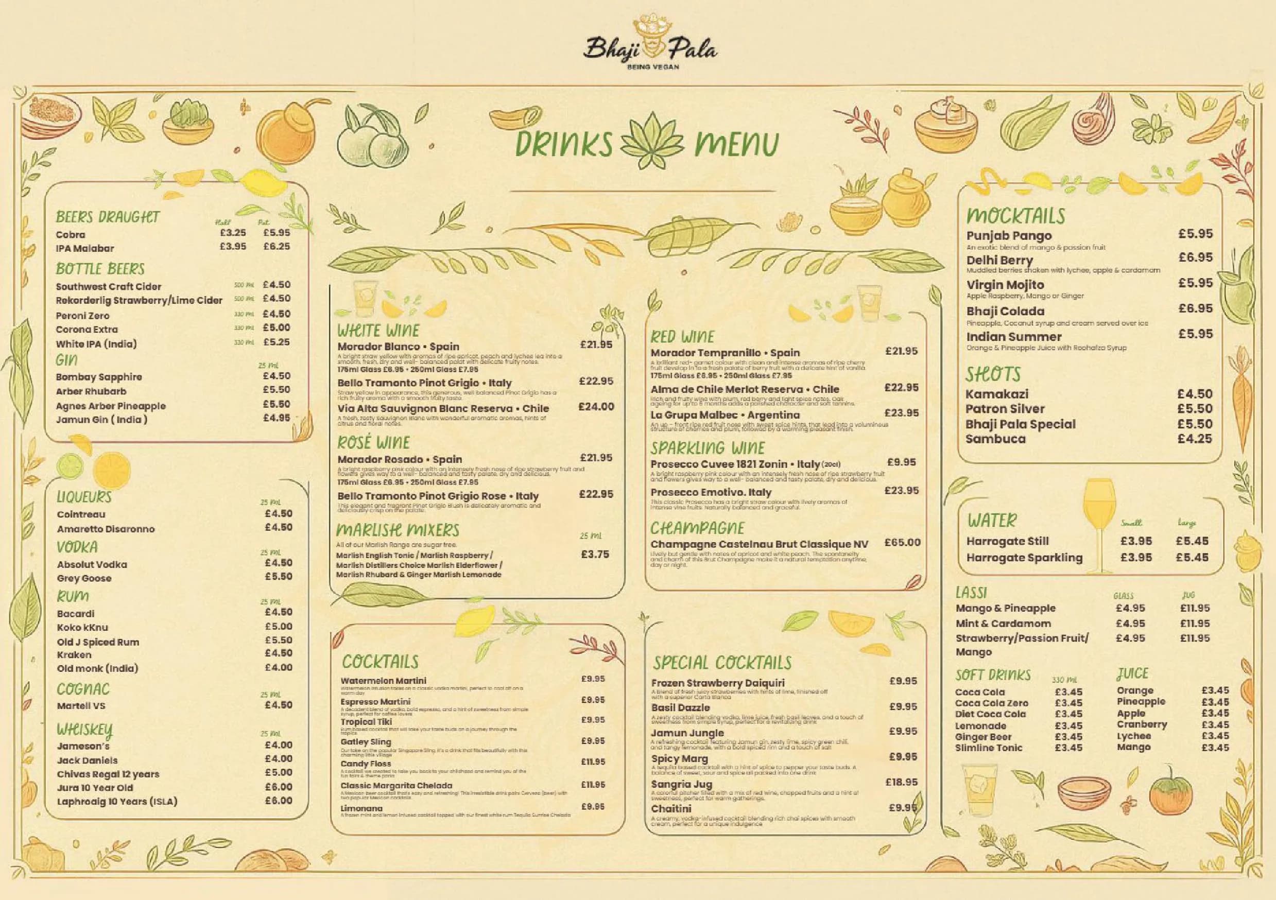 Bhaji-Pala menu, page 2
