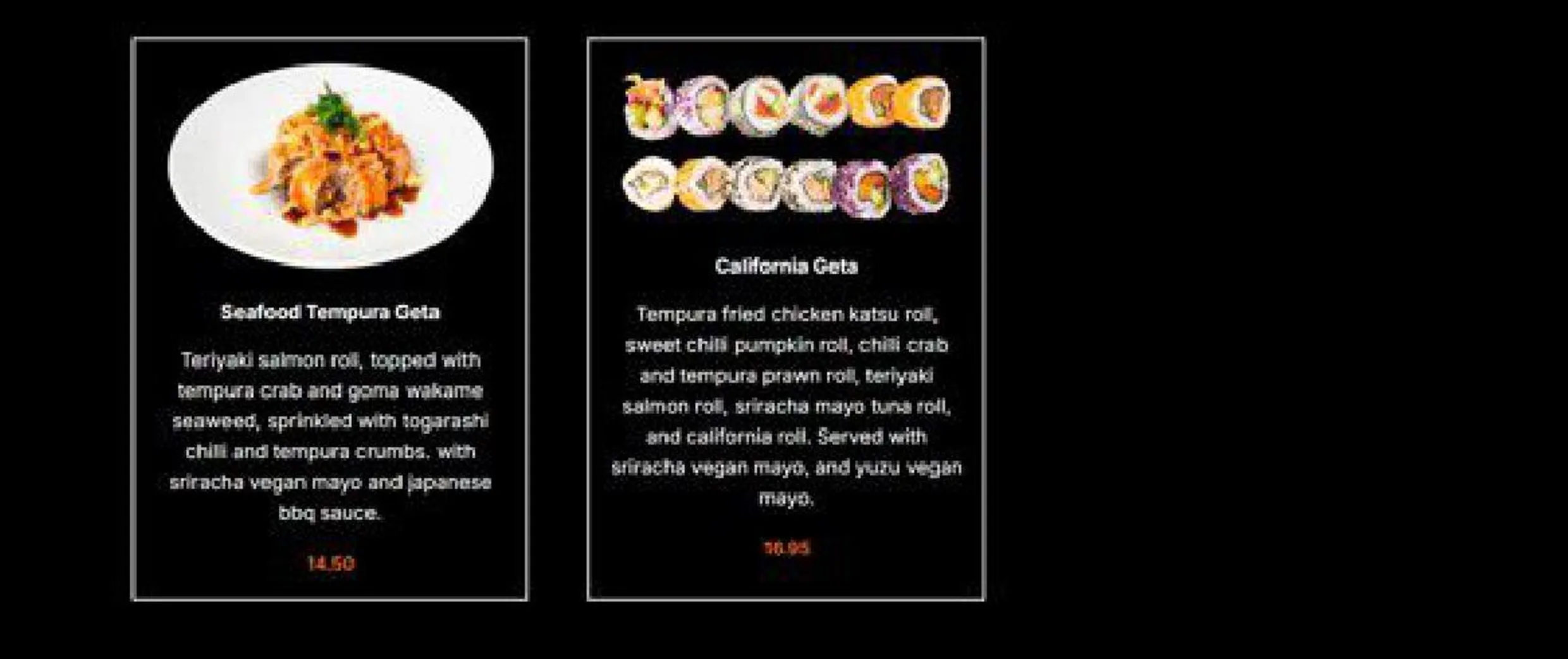 Yakinori menu, page 10