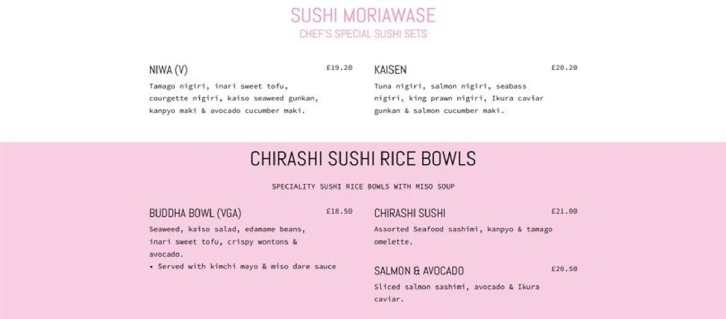 Harajuku Kitchen menu, page 8