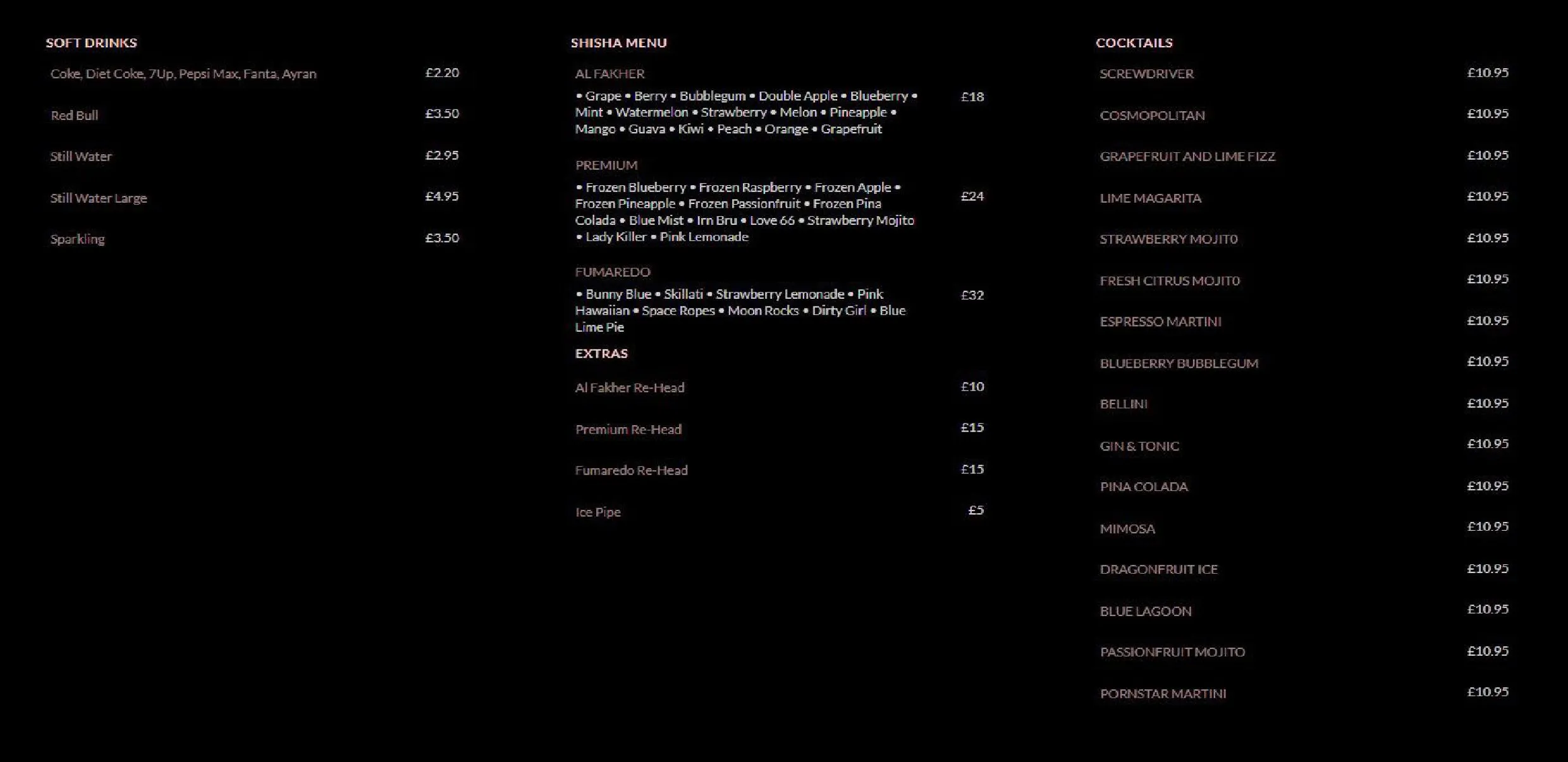 Soor Lounge menu, page 6