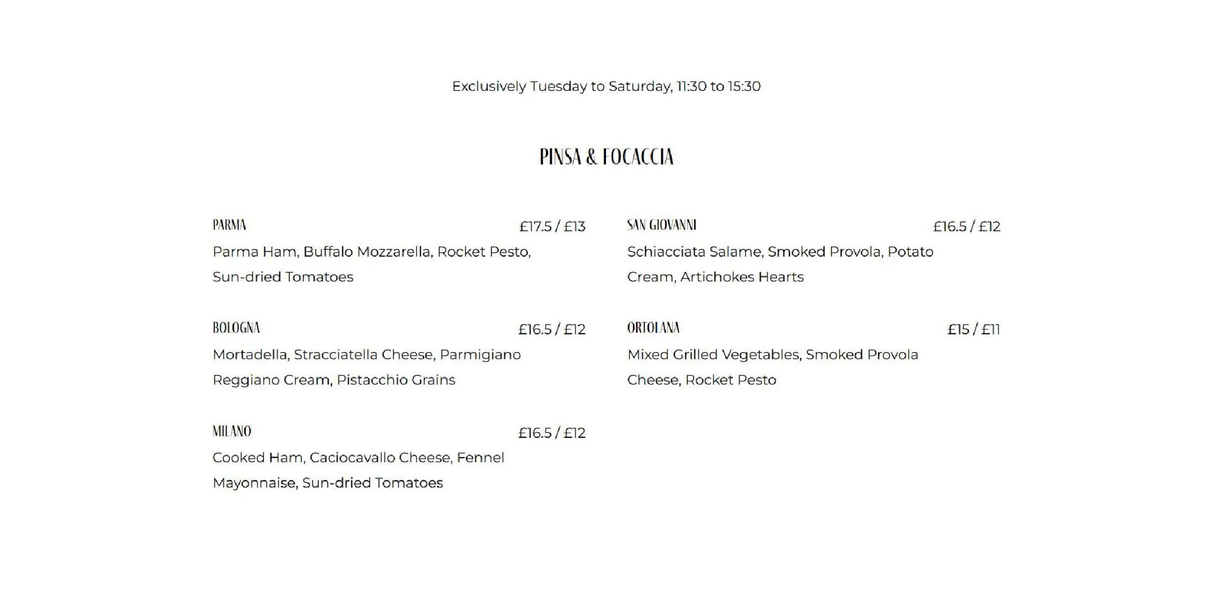La Bottega menu, page 4