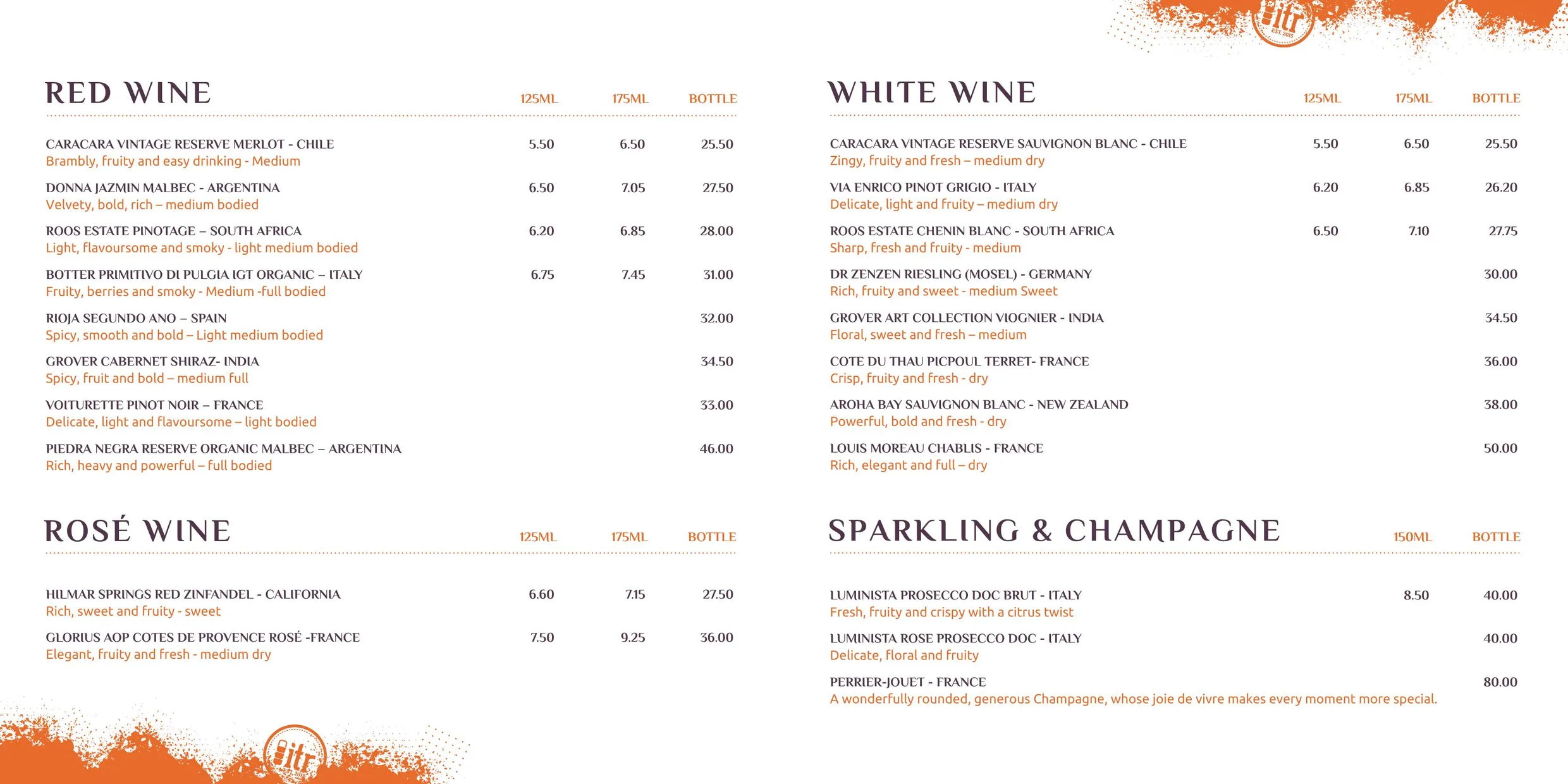 Indian Tiffin Room menu, page 7