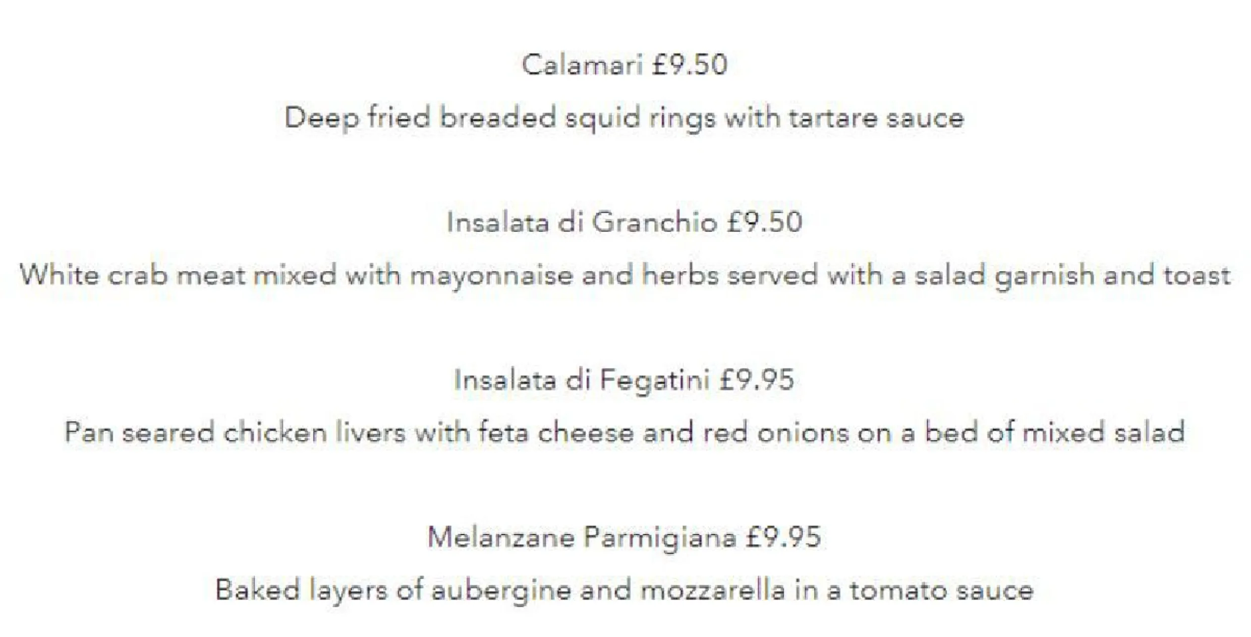 La Gaffe menu, page 2