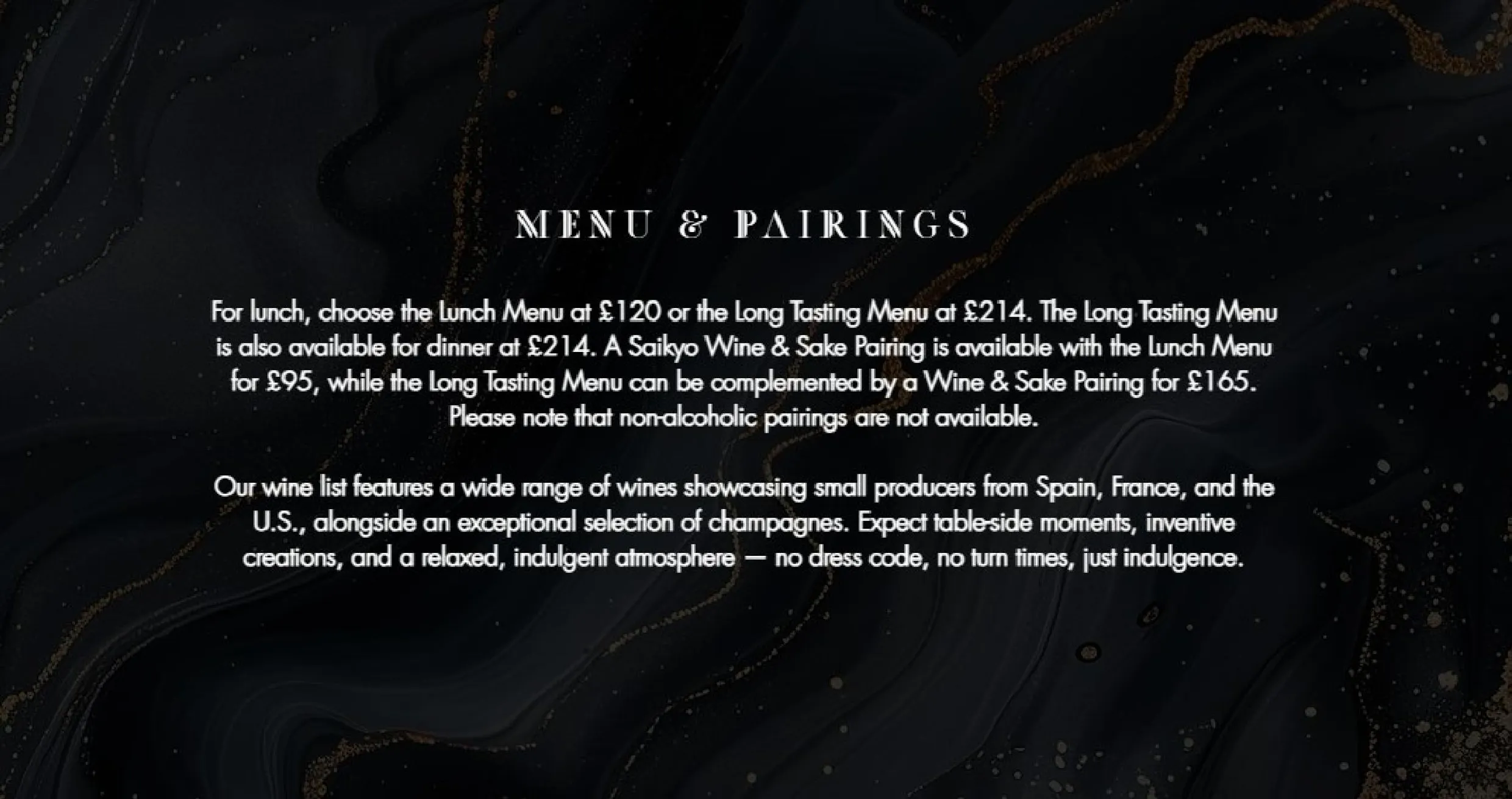 MATER1A menu, page 1