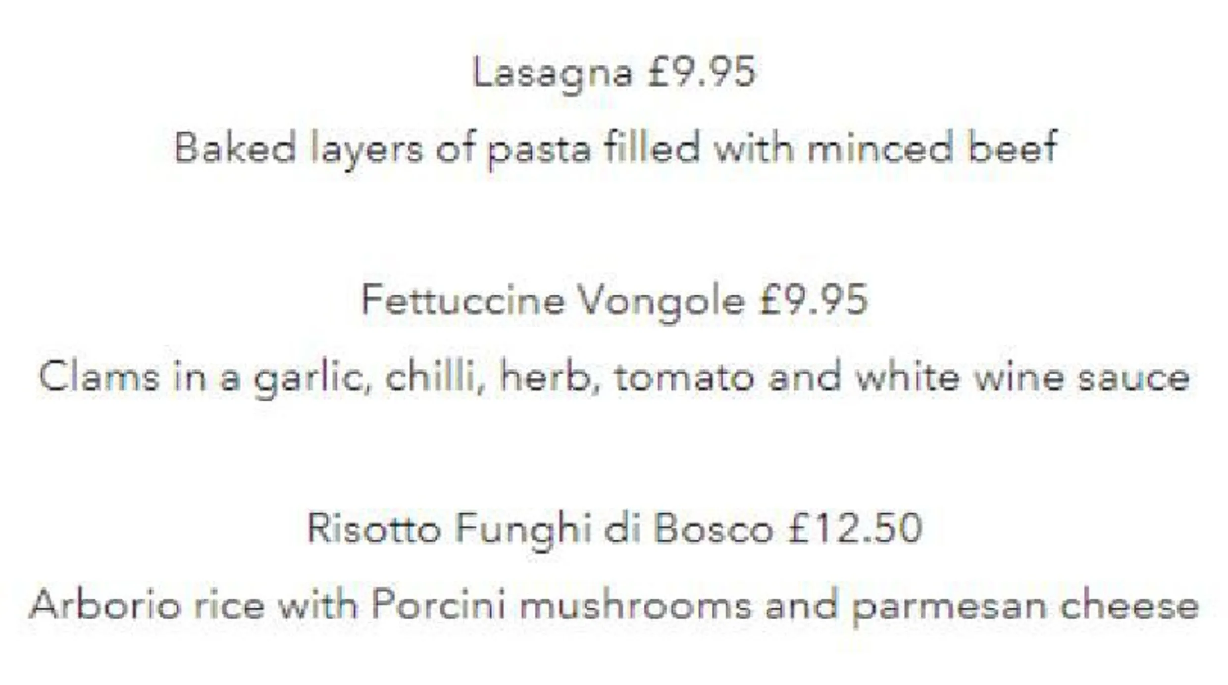La Gaffe menu, page 4