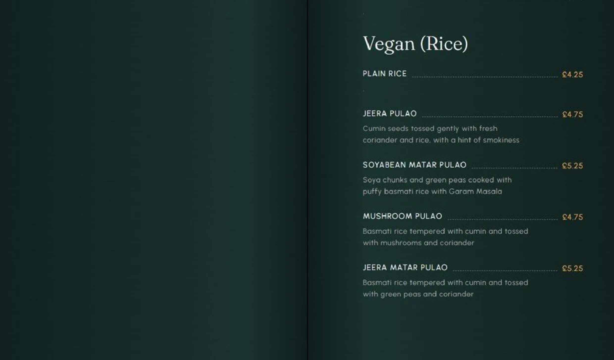400 Degrees menu, page 8