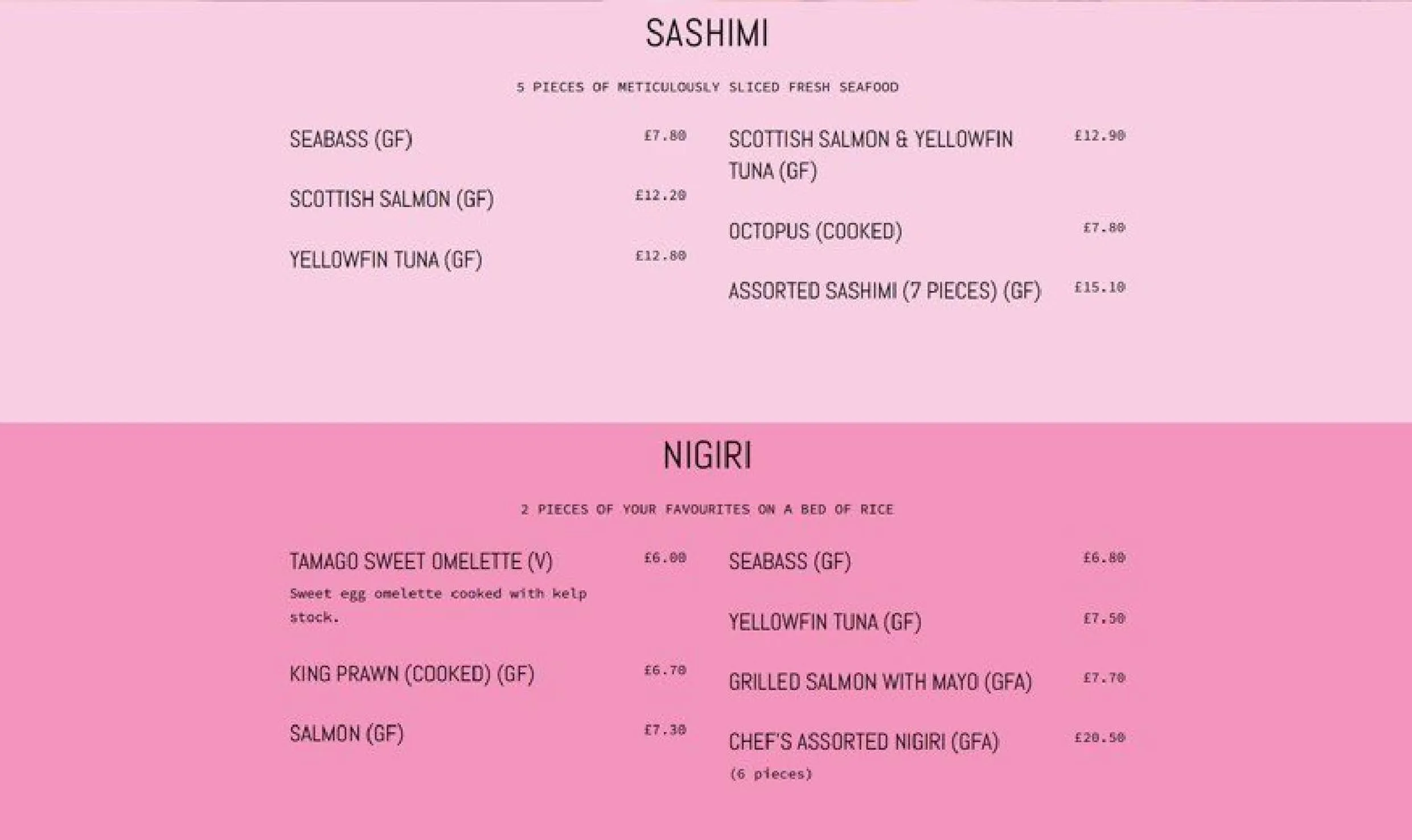 Harajuku Kitchen menu, page 5