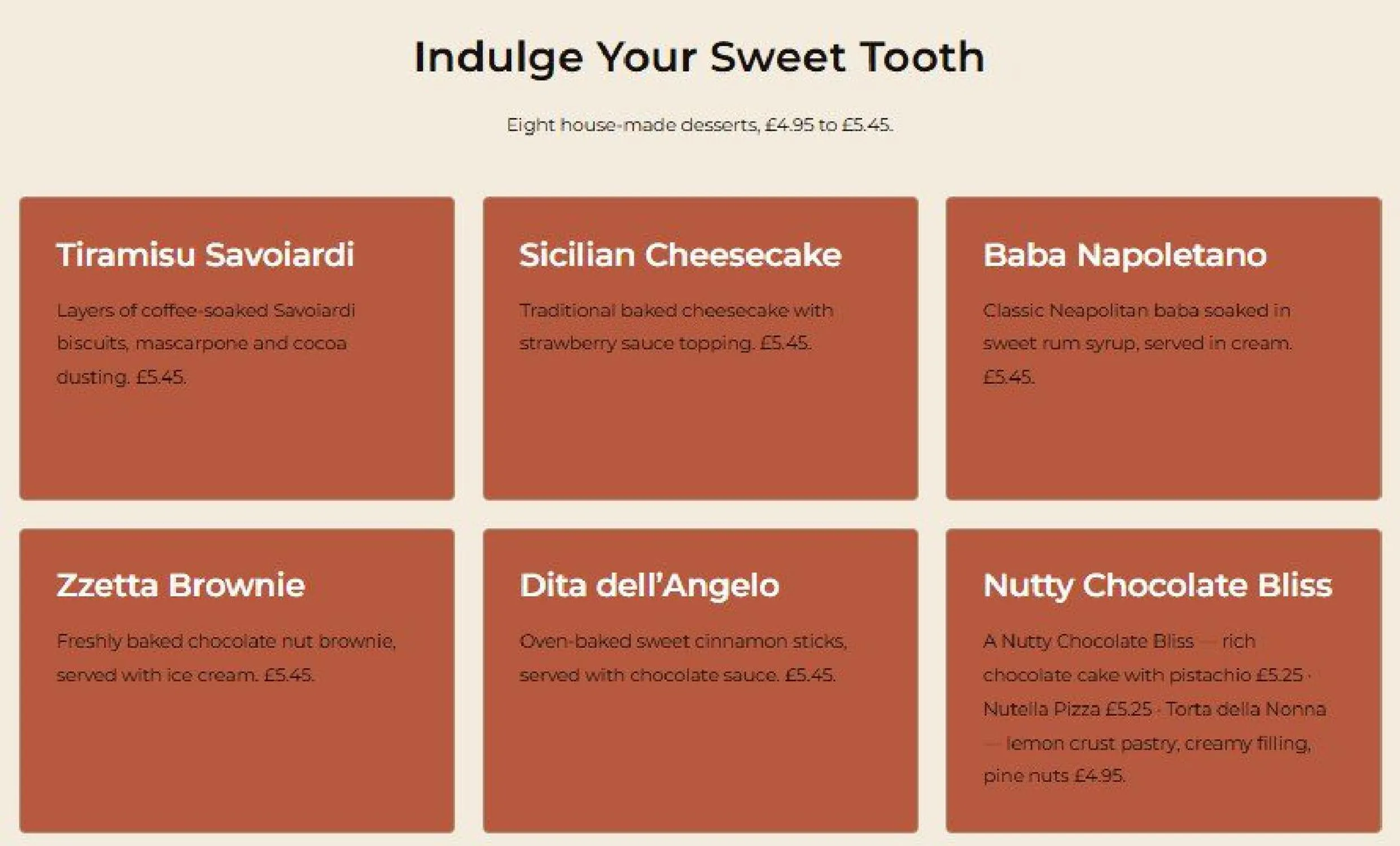 Zzetta Pizza menu, page 9