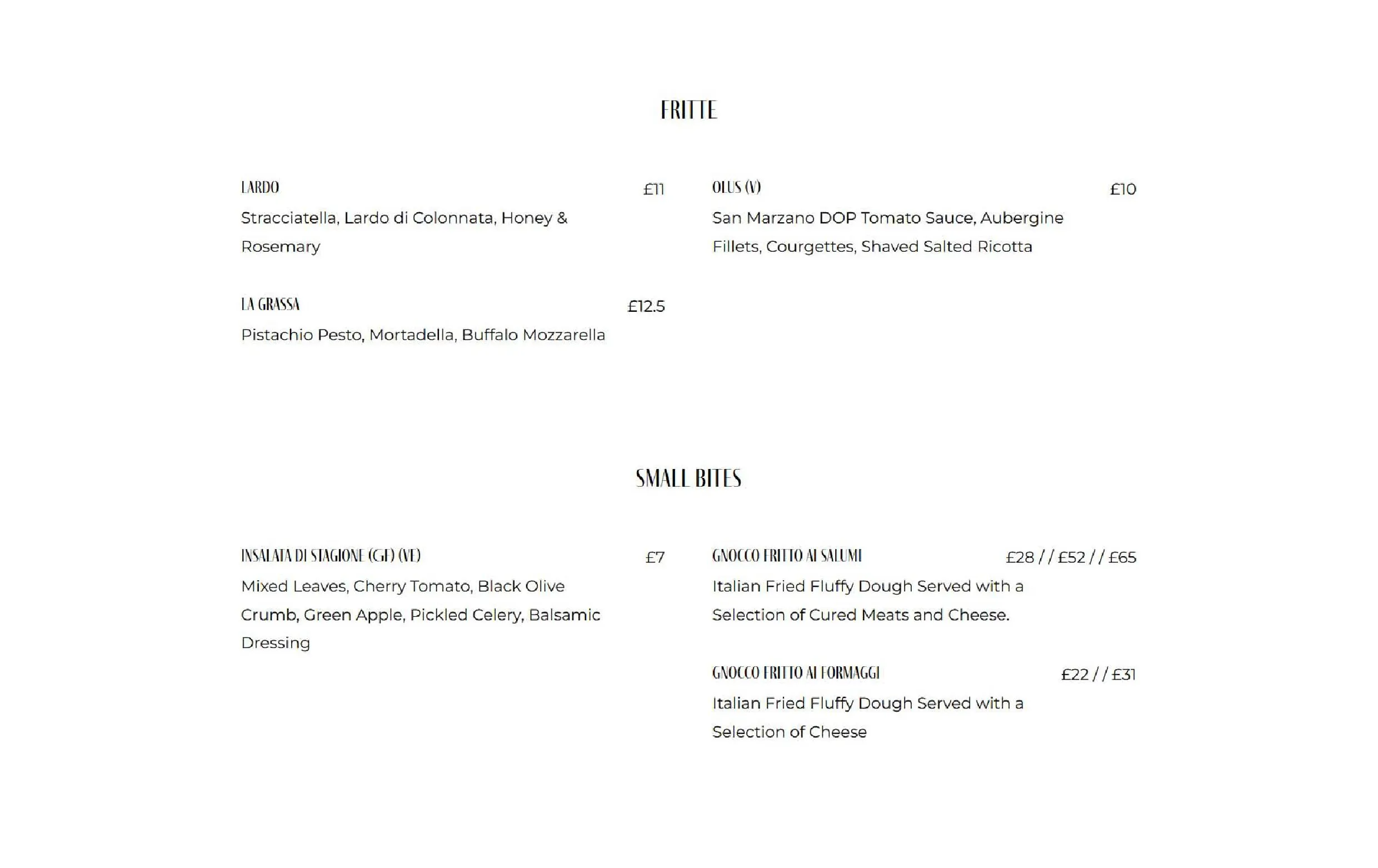 La Bottega menu, page 11