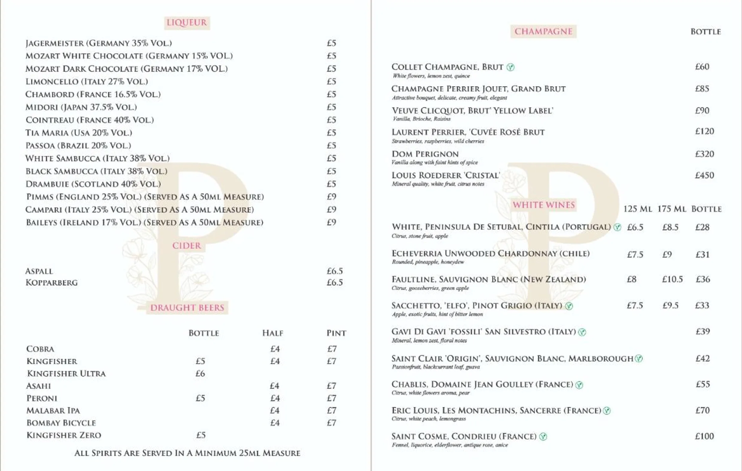 Pushkar Cocktail Bar & Dining menu, page 6