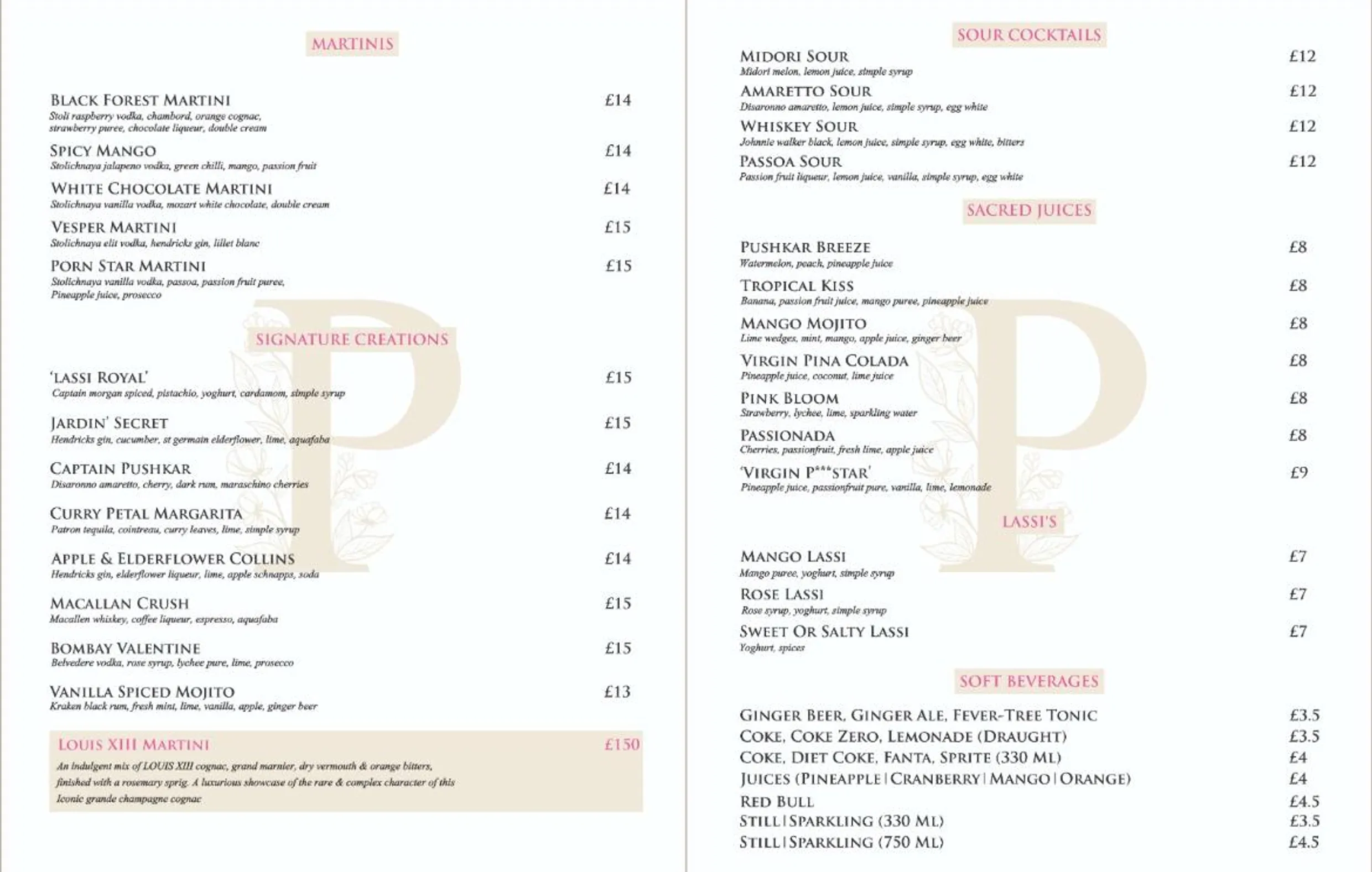 Pushkar Cocktail Bar & Dining menu, page 5