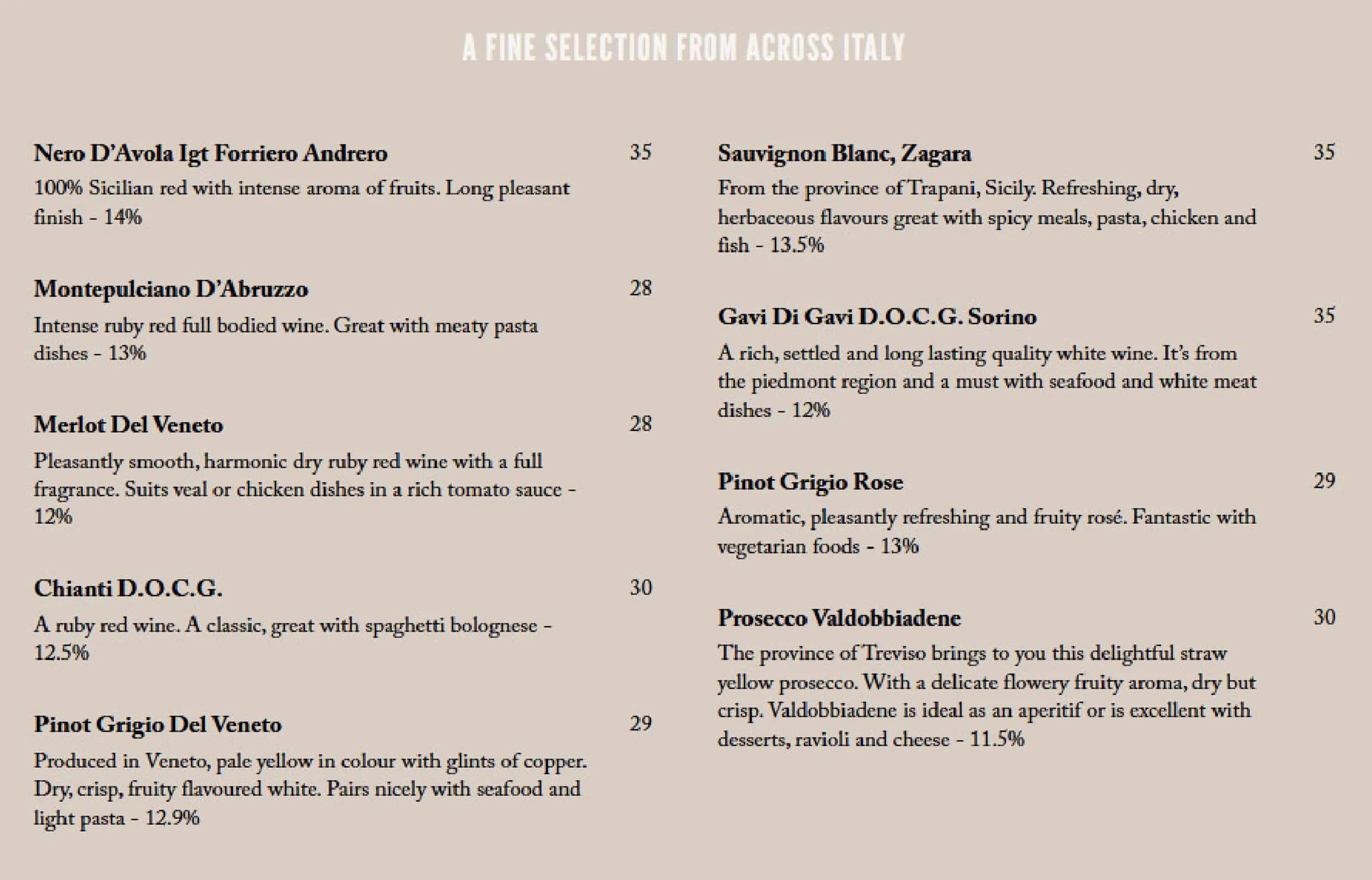 La Campagnuola menu, page 4