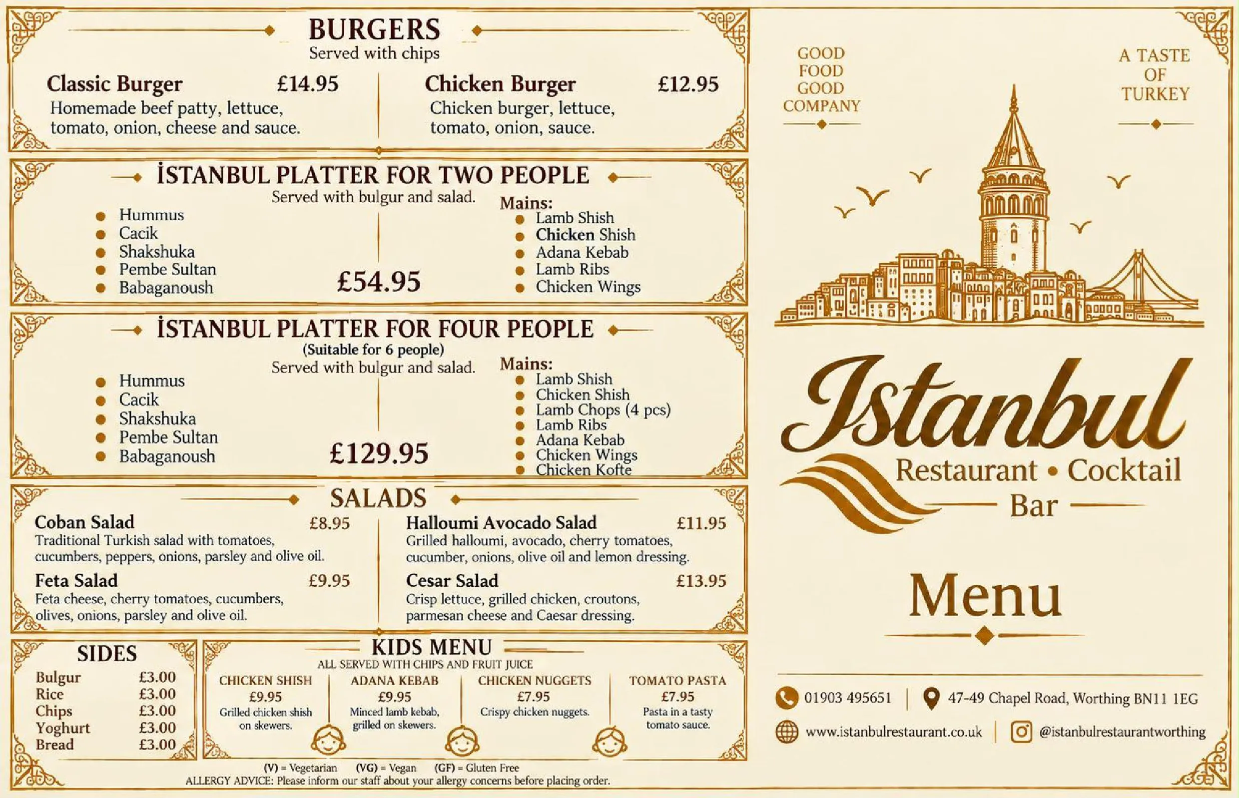 Istanbul Restaurant menu, page 2