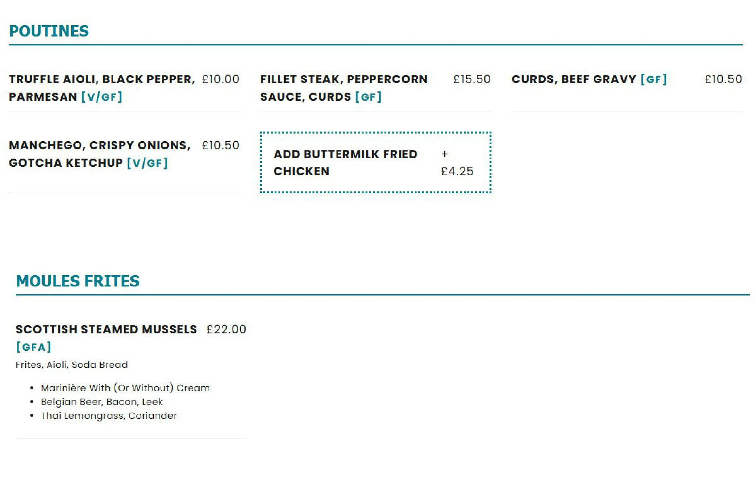 Brel menu, page 2