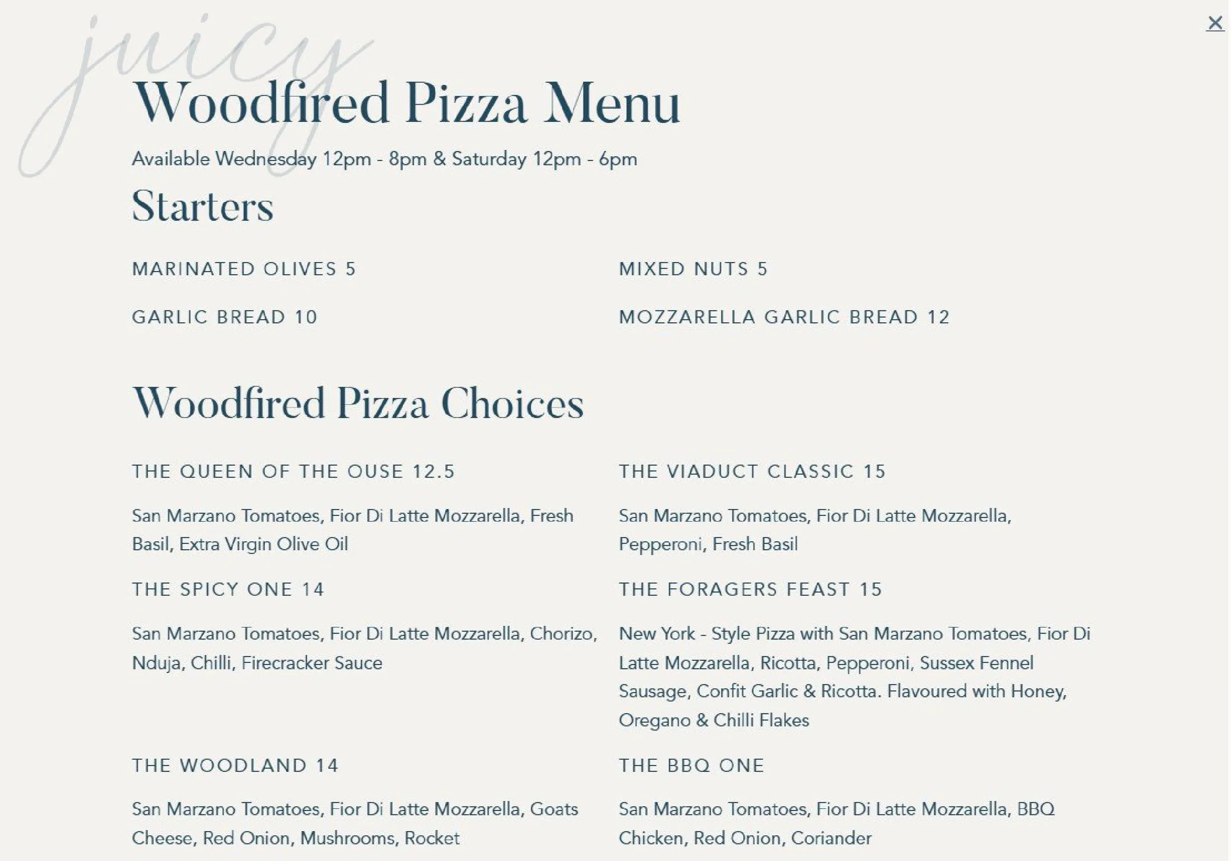 180 Degrees Bar & Kitchen menu, page 4