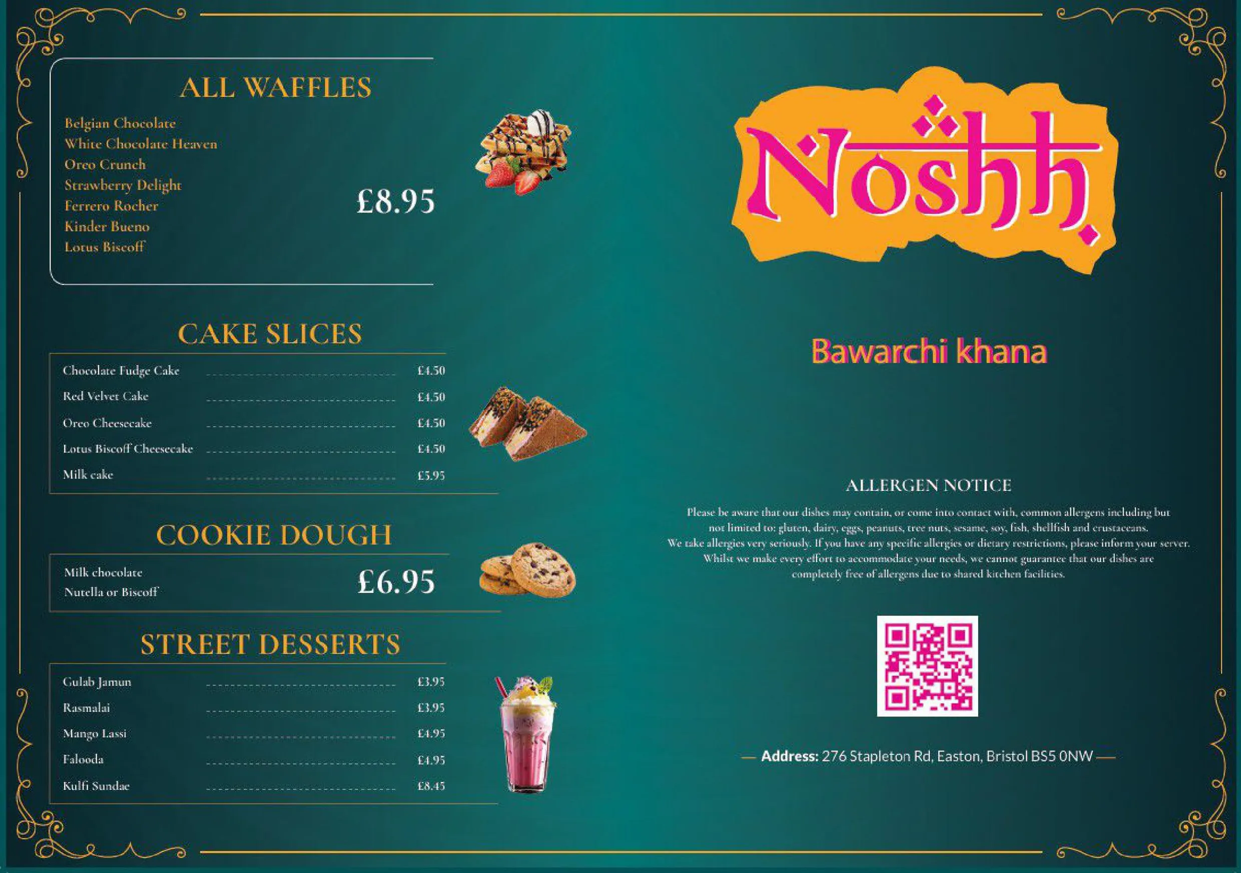 Noshh Grill menu, page 1