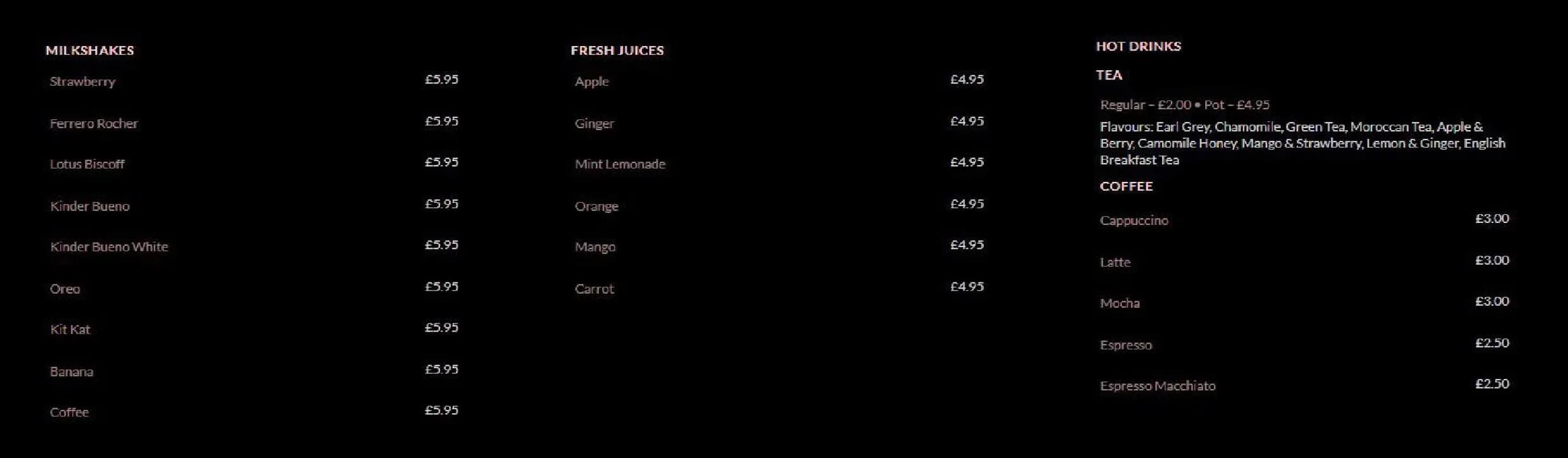 Soor Lounge menu, page 5
