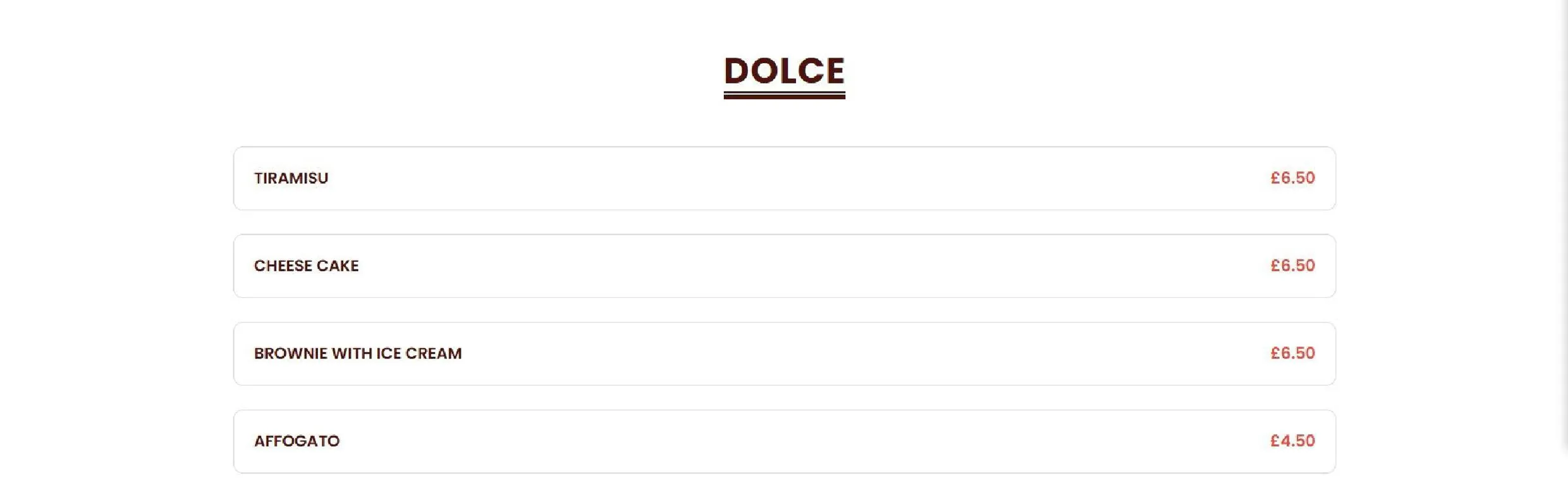 Dough & Fire menu, page 6