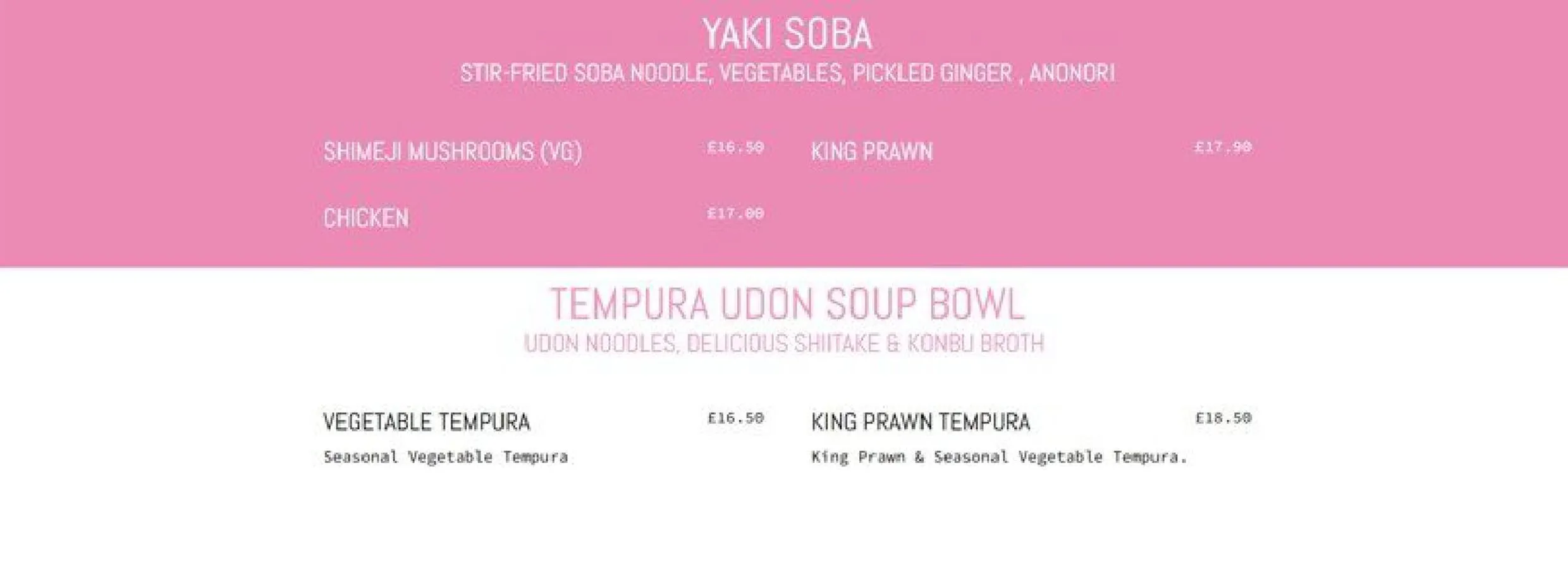 Harajuku Kitchen menu, page 4