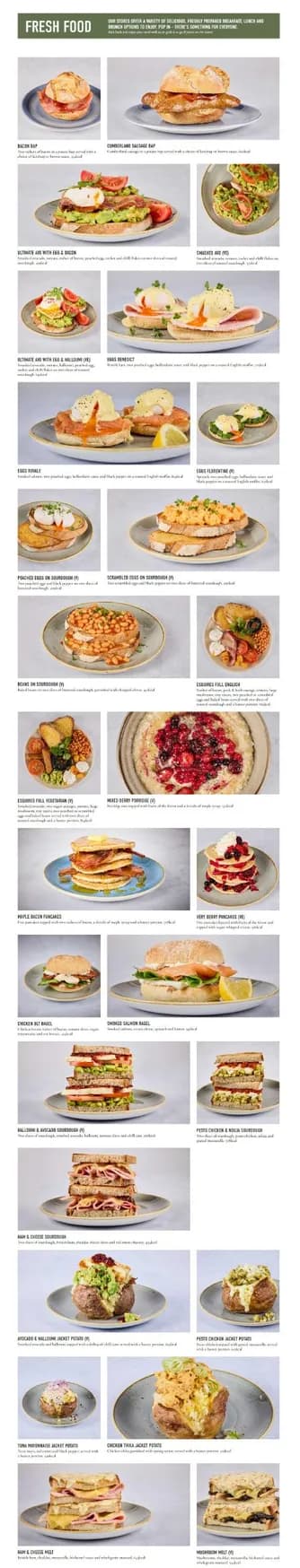 Esquires Organic Coffee menu, page 1
