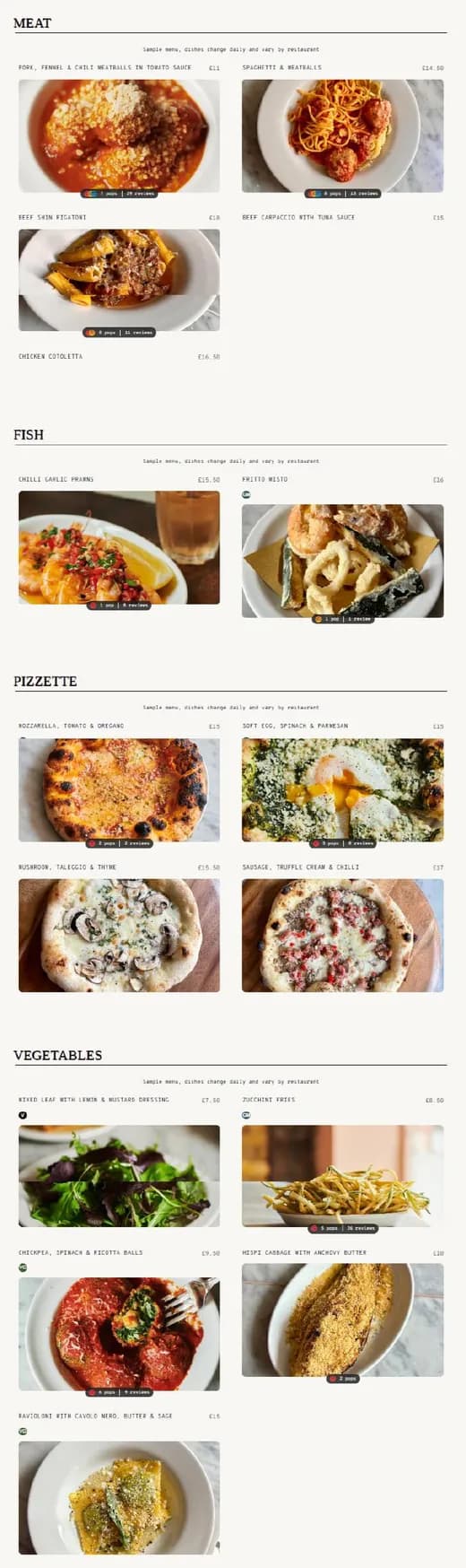 POLPO menu, page 2