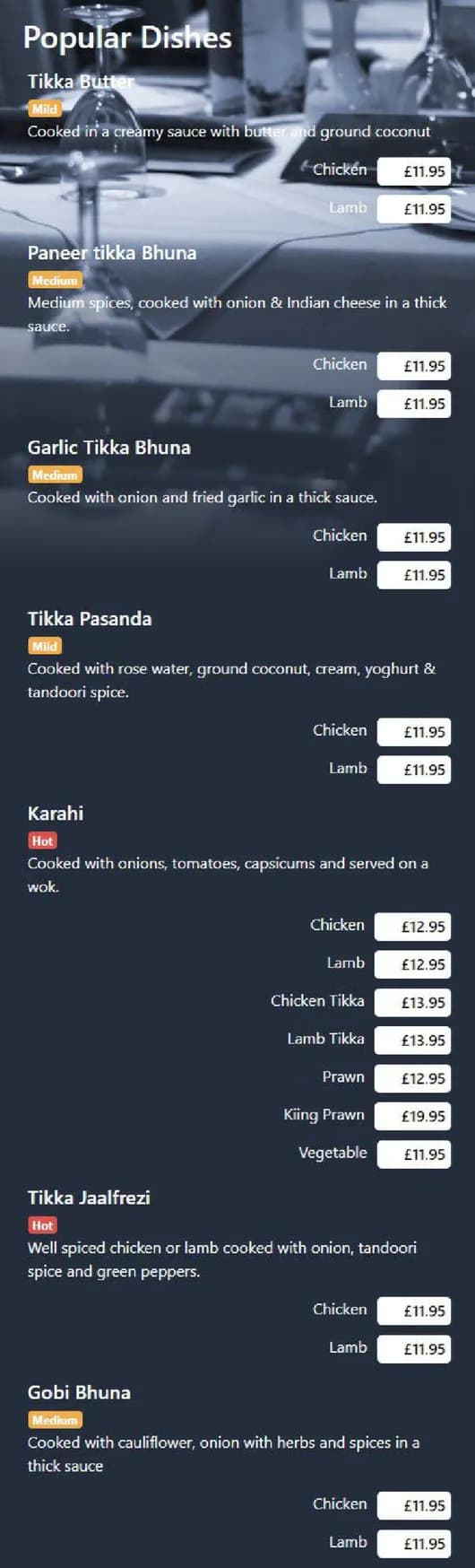 Raj Bari menu, page 9