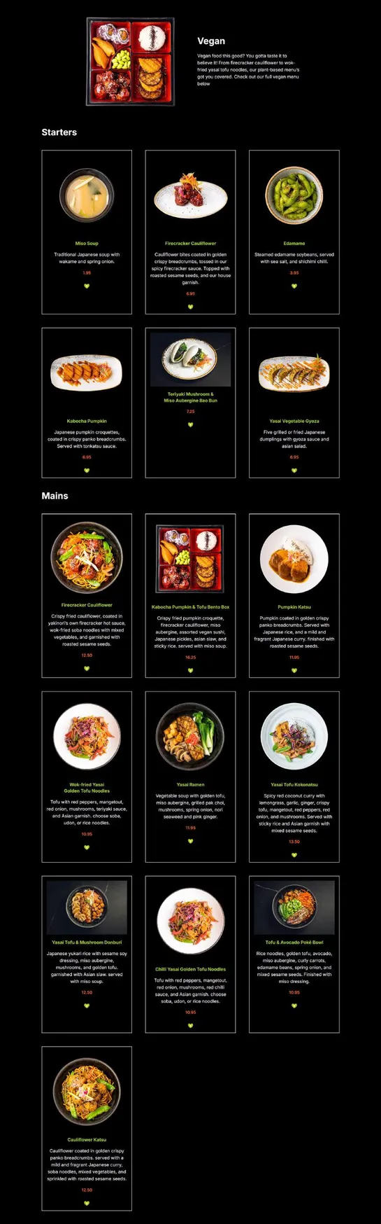 Yakinori menu, page 9