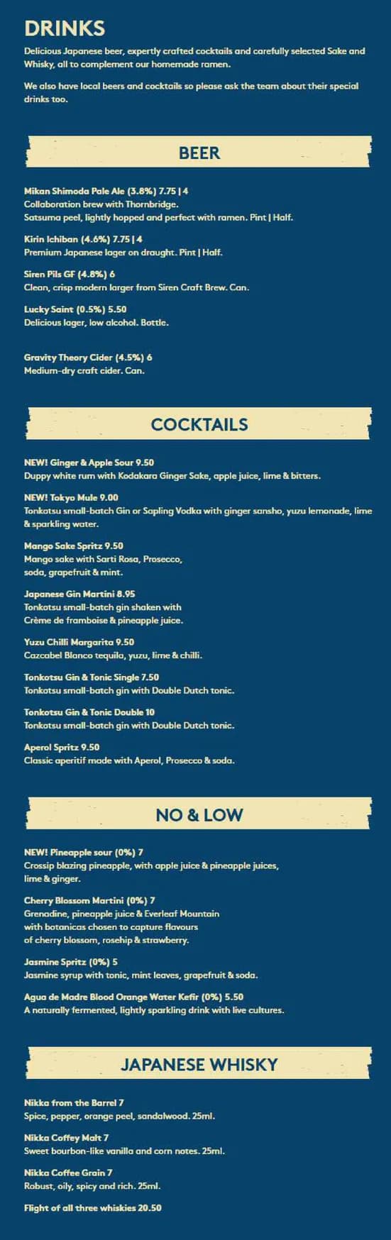 Tonkotsu Finsbury Park menu, page 8