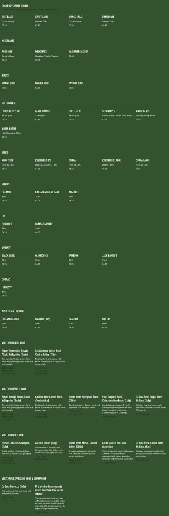 Sagar menu, page 7
