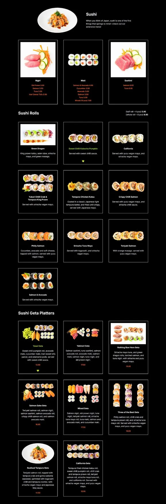 Yakinori menu, page 6