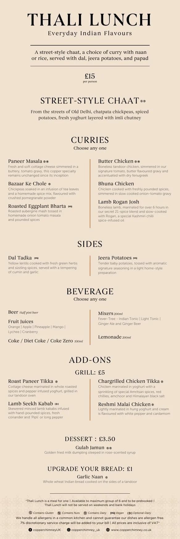 Copper Chimney menu, page 4