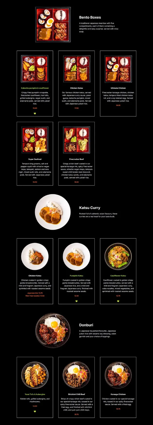 Yakinori menu, page 4