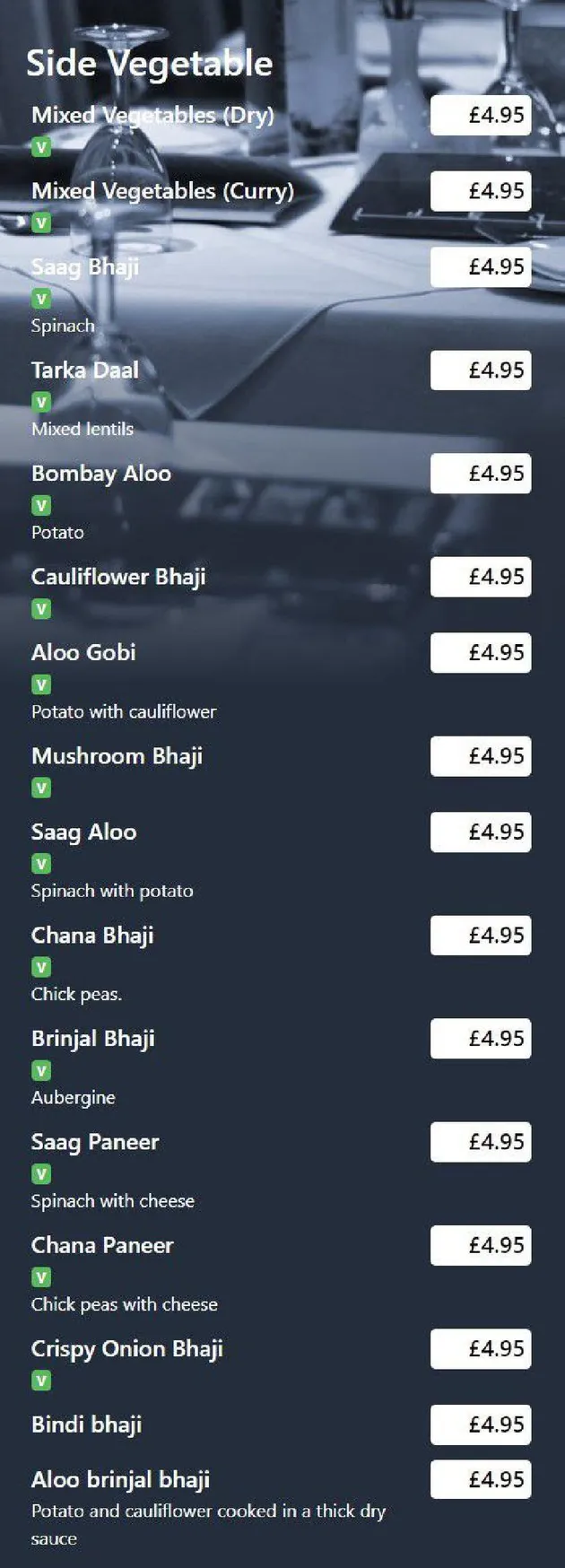 Raj Bari menu, page 11