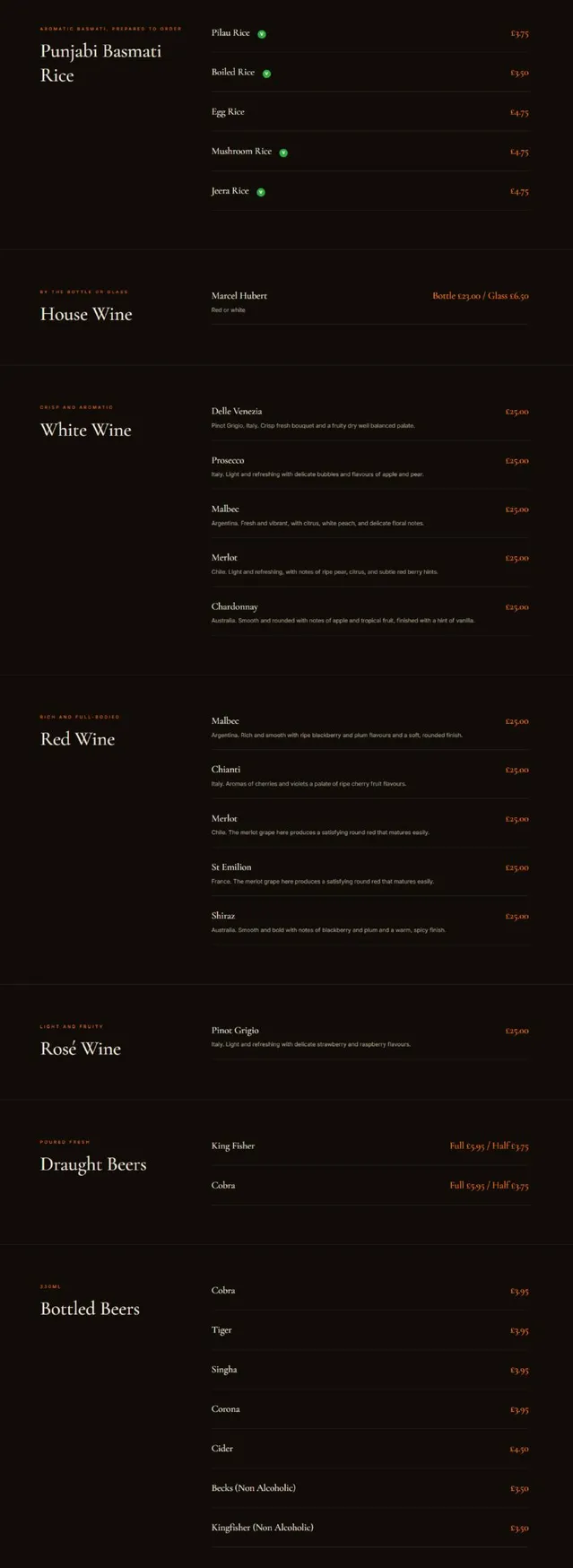 Punjab Tandoori Restaurant menu, page 7